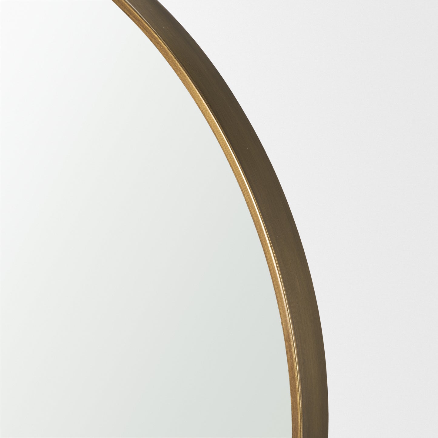 Tillie Round Brushed Gold Metal Frame Wall Mirror
