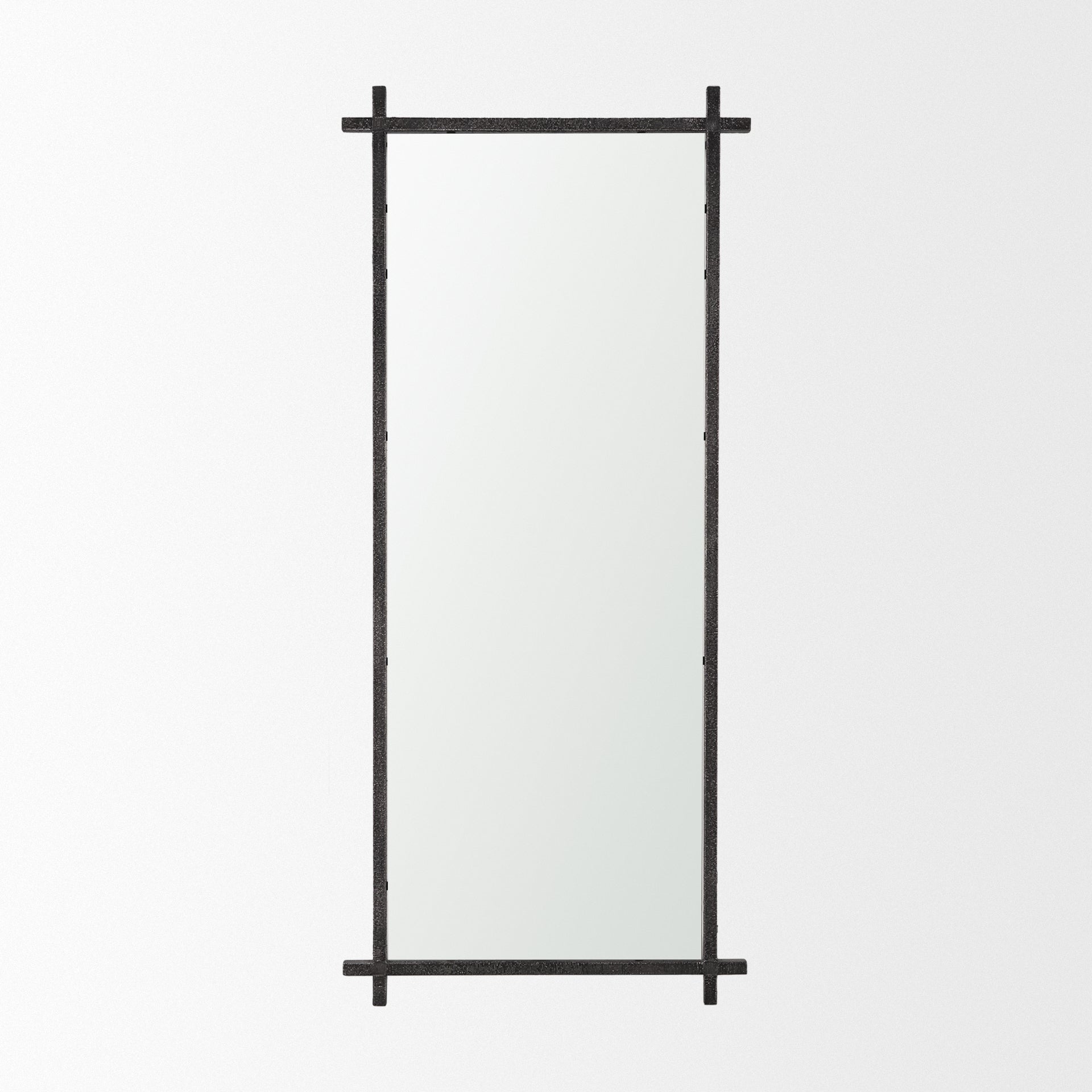 Tori Gunmetal w/ Textured Metal Cross Frame Wall Mirror