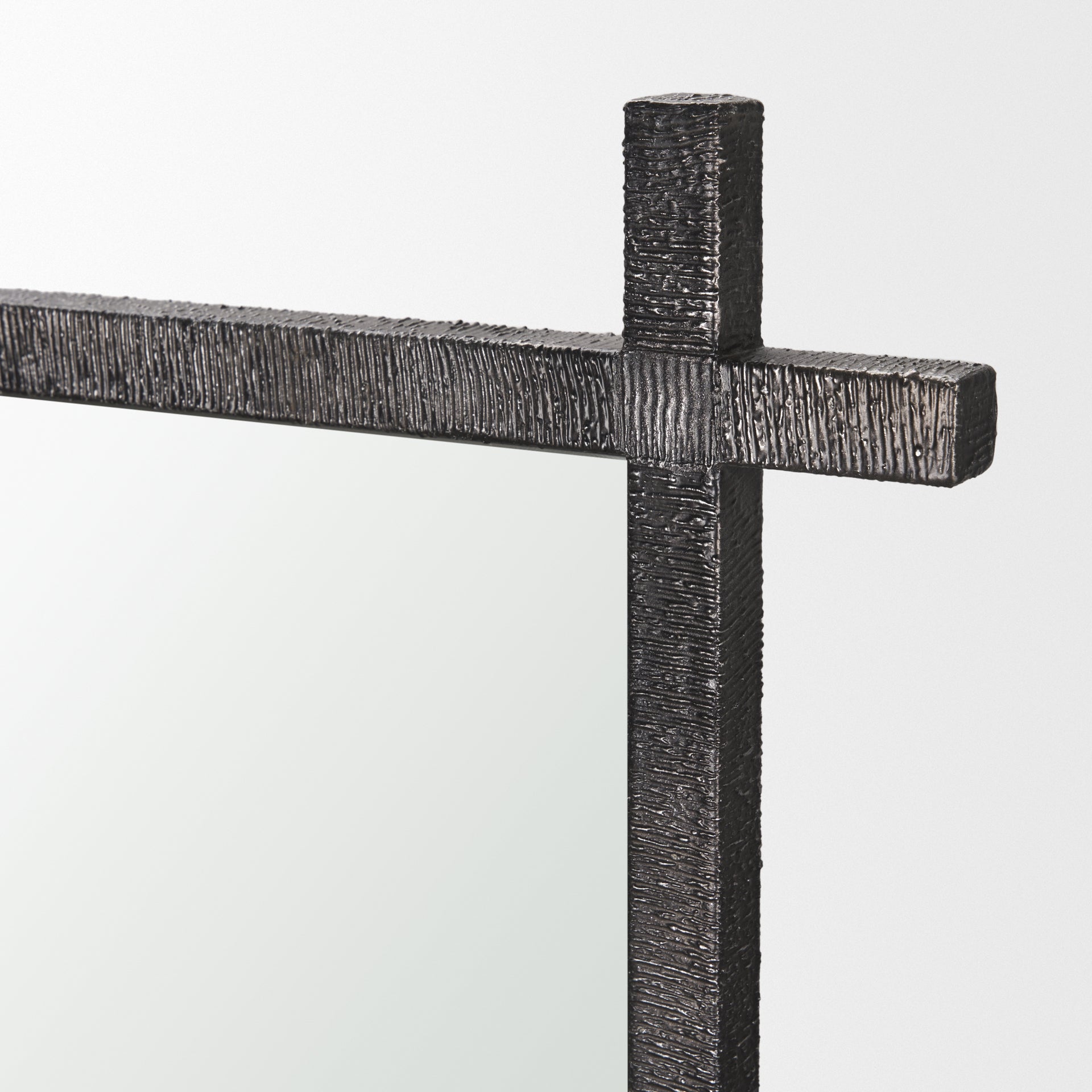 Tori Gunmetal w/ Textured Metal Cross Frame Wall Mirror