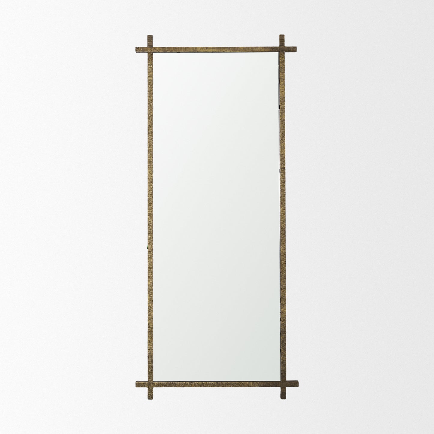Tori Textured Gold Metal Cross Frame Wall Mirror
