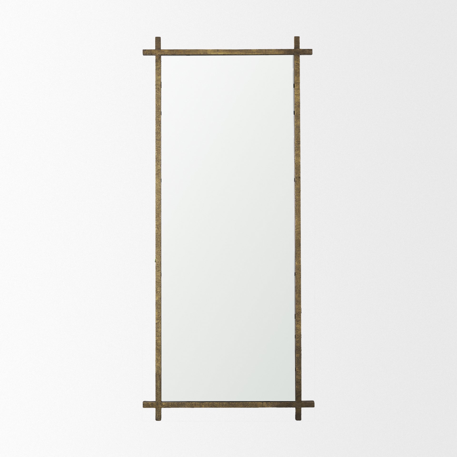 Tori Textured Gold Metal Cross Frame Wall Mirror