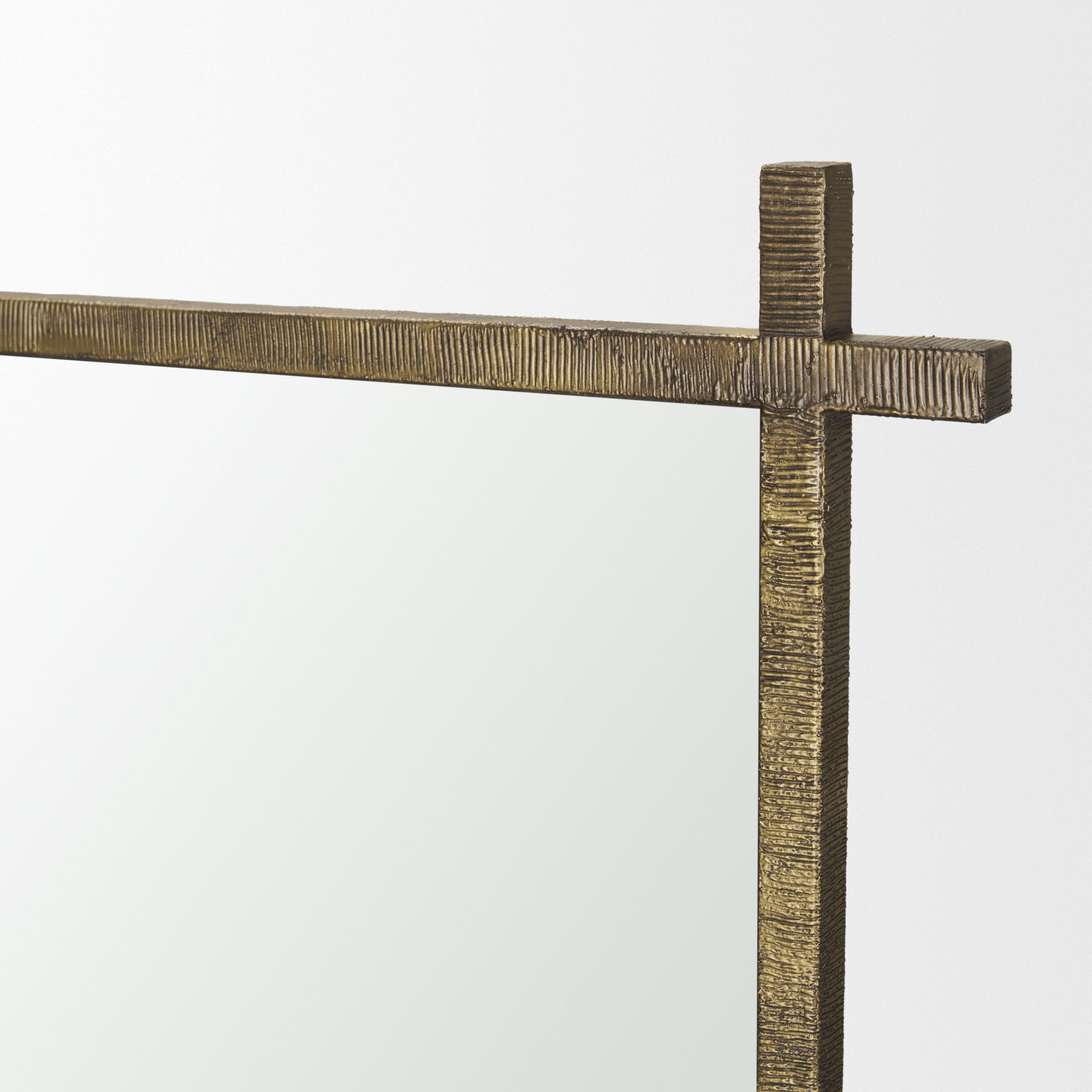 Tori Textured Gold Metal Cross Frame Wall Mirror