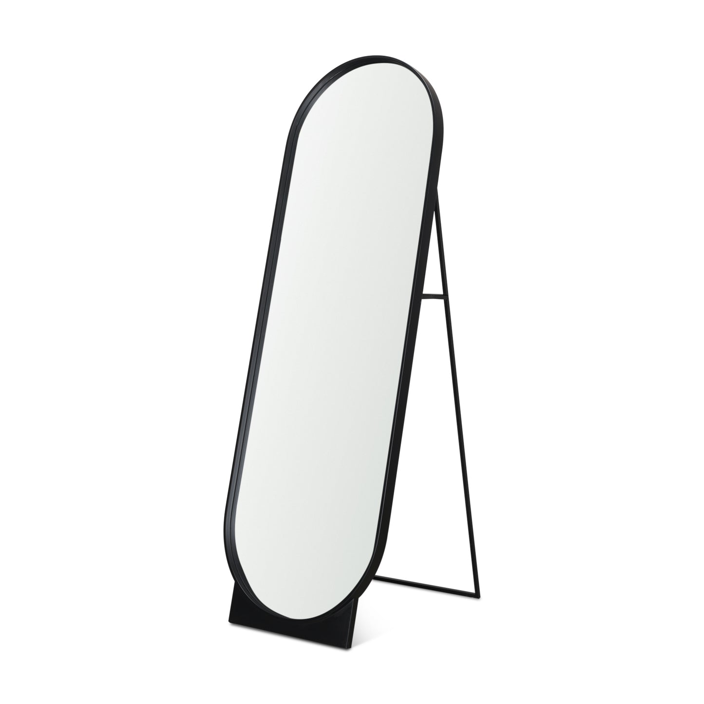 Tillie Oblong Matte Black Metal Standing Floor Mirror