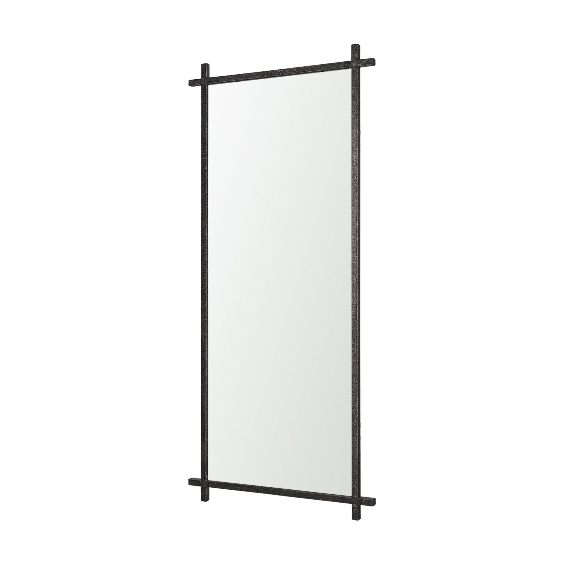 Tori Gunmetal w/ Textured Metal Cross Frame Wall Mirror