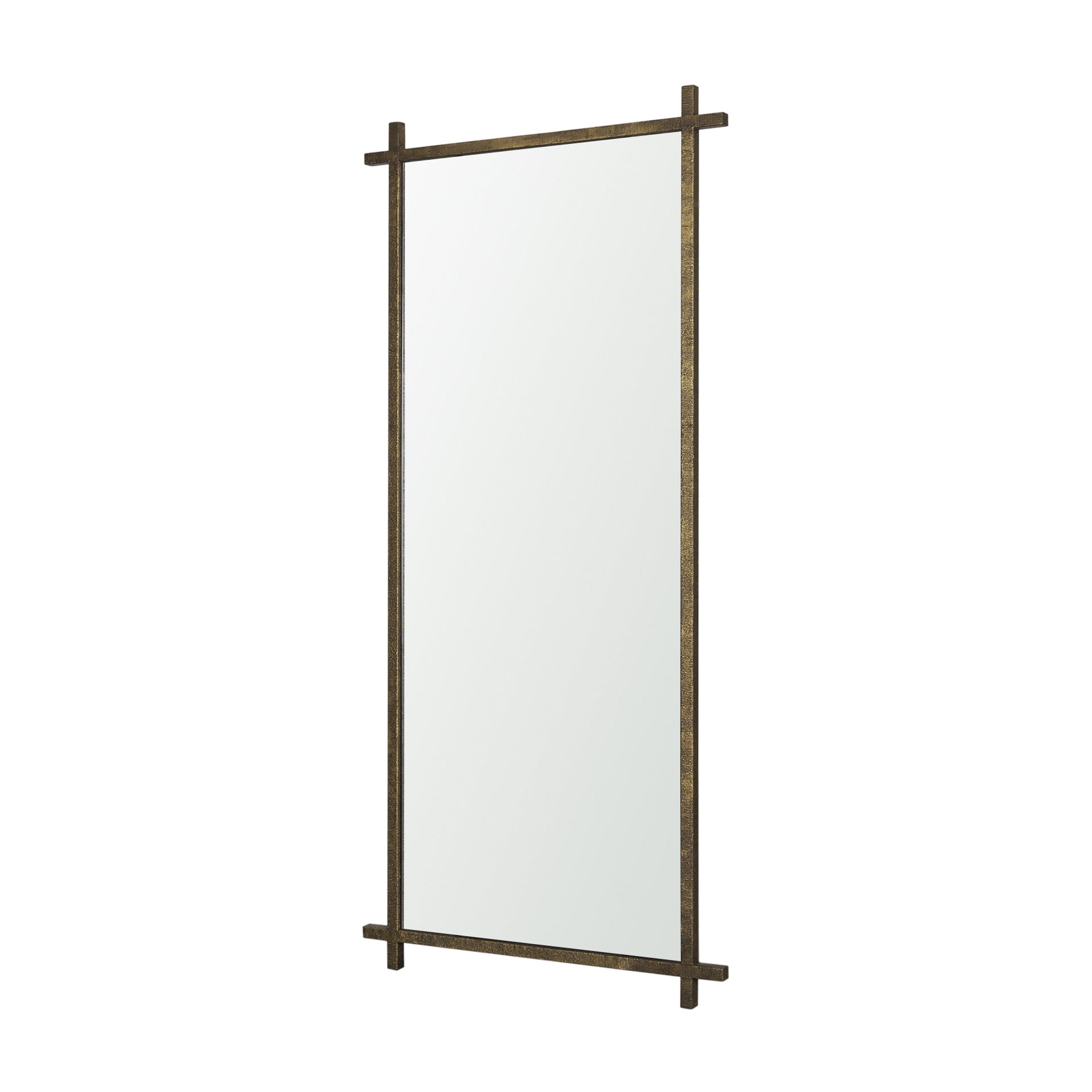 Tori Textured Gold Metal Cross Frame Wall Mirror