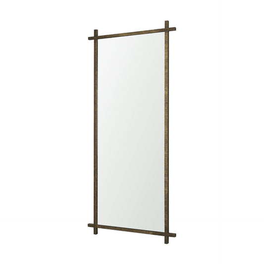 Tori Textured Gold Metal Cross Frame Wall Mirror