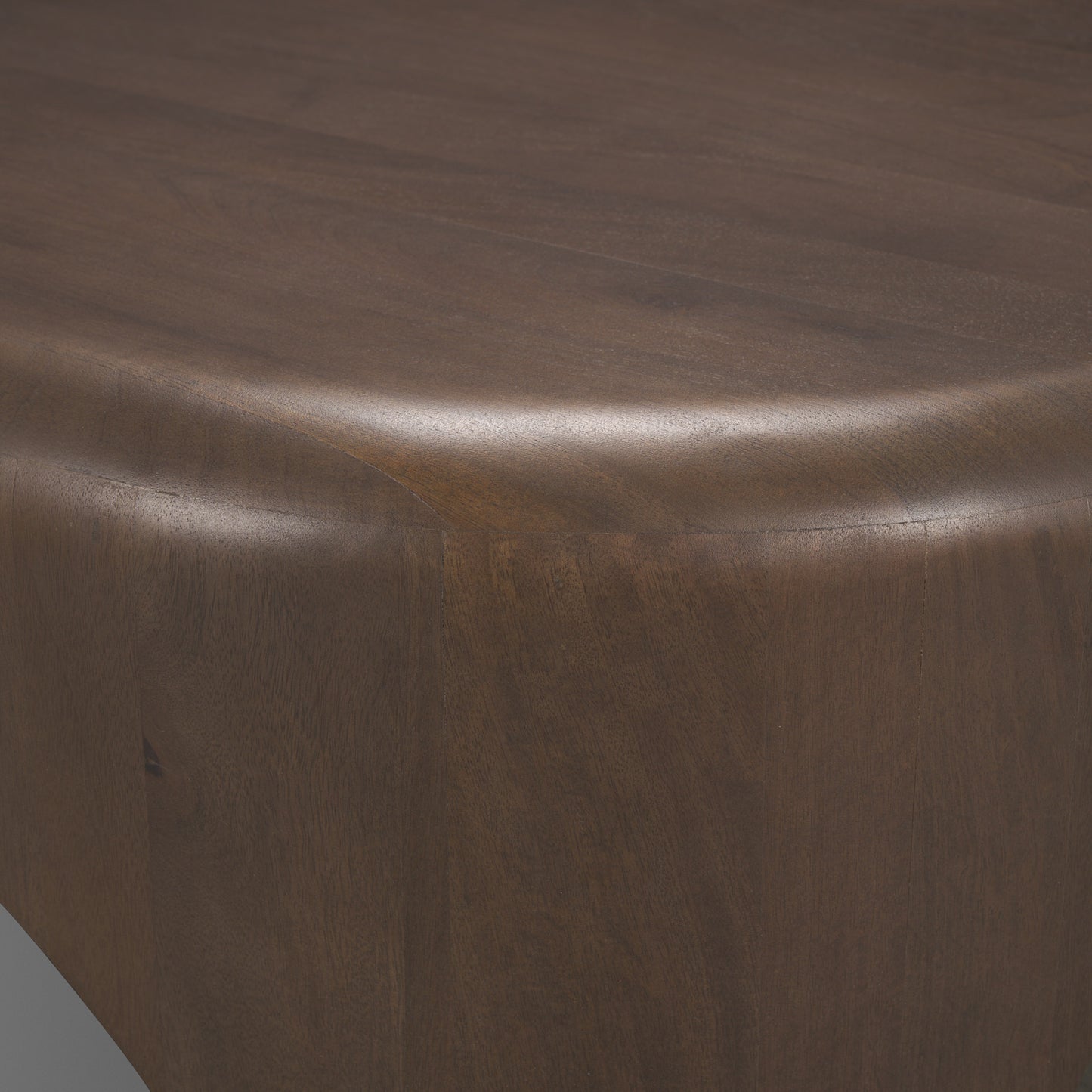 Shima Oval Dark Brown Wood w/ Arched Legs Coffee Table
