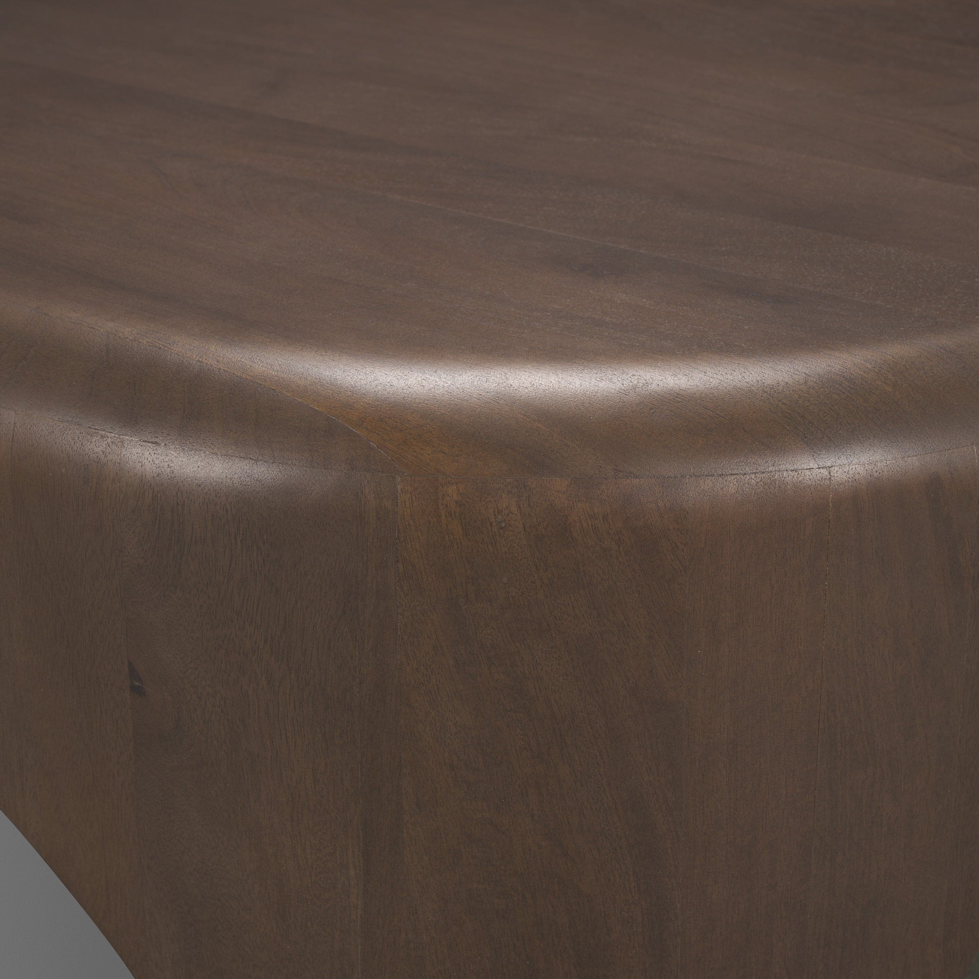 Shima Oval Dark Brown Wood w/ Arched Legs Coffee Table