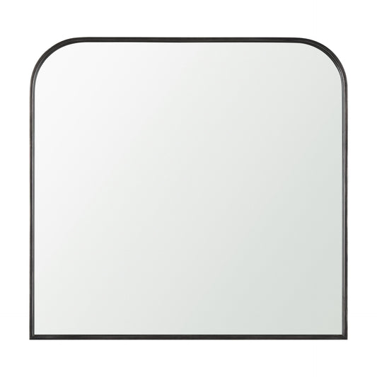 Timon Brushed Black Metal Frame Square Arched Mirror