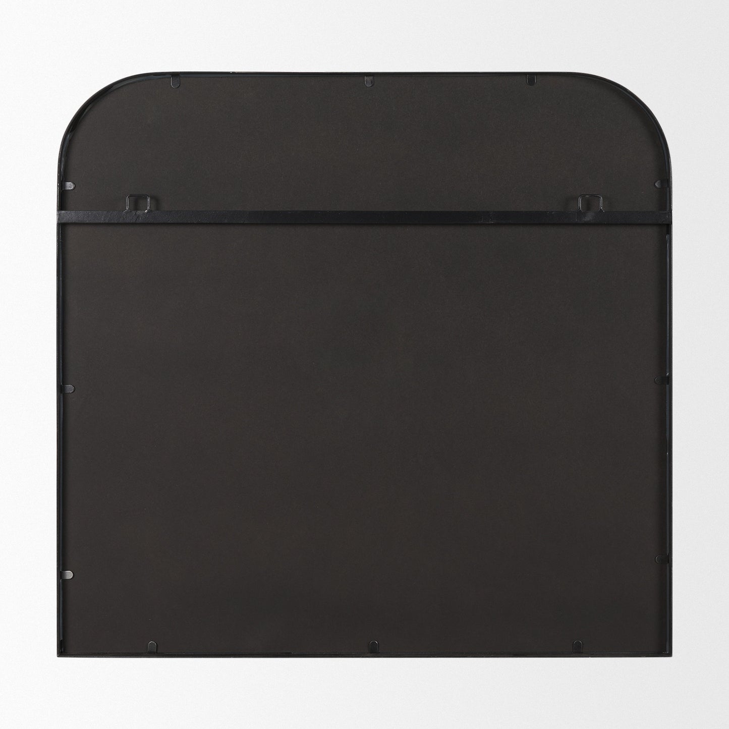 Timon Brushed Black Metal Frame Square Arched Mirror