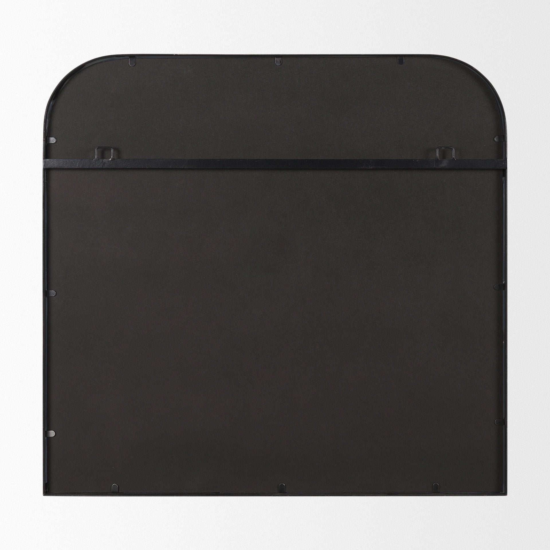 Timon Brushed Black Metal Frame Square Arched Mirror