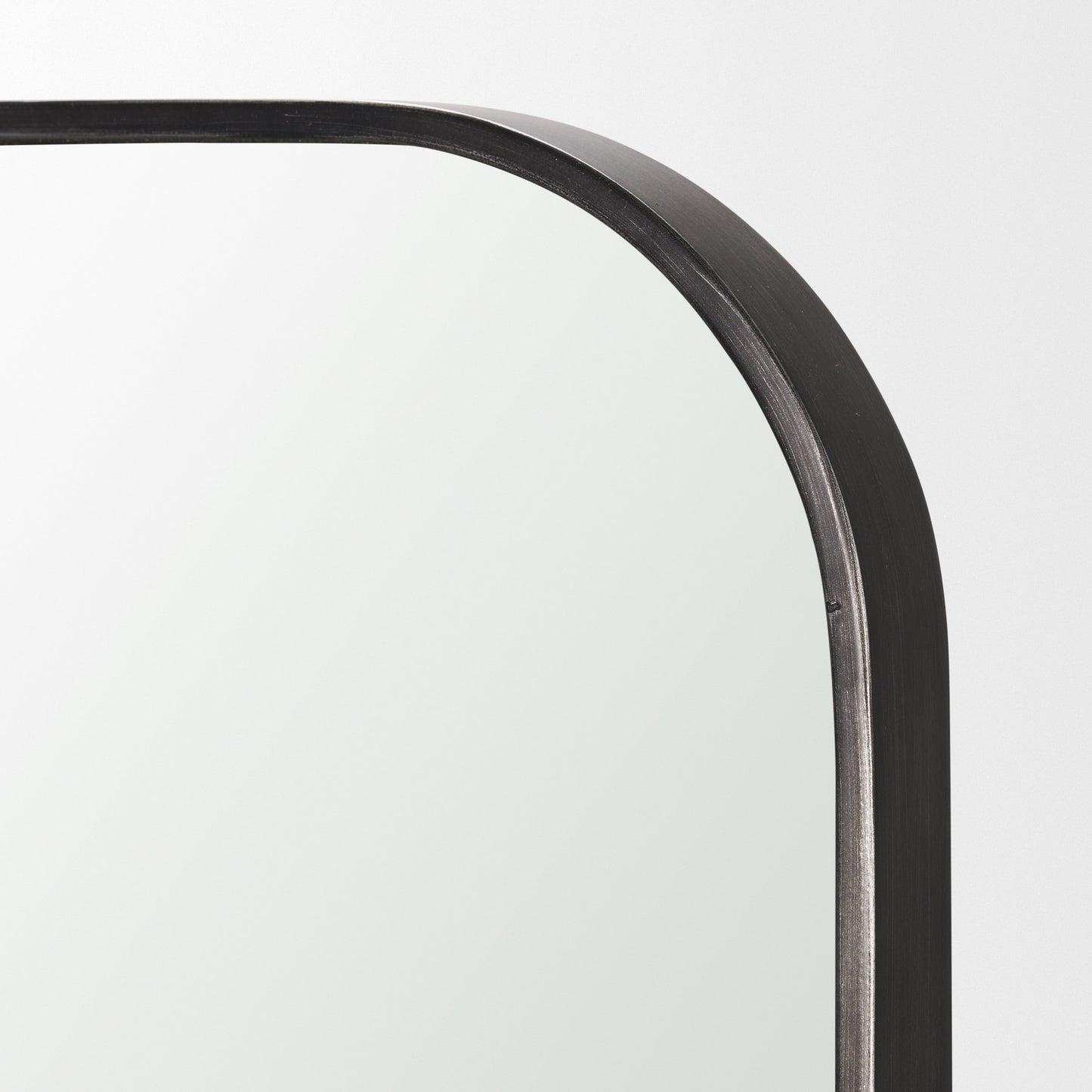 Timon Brushed Black Metal Frame Square Arched Mirror