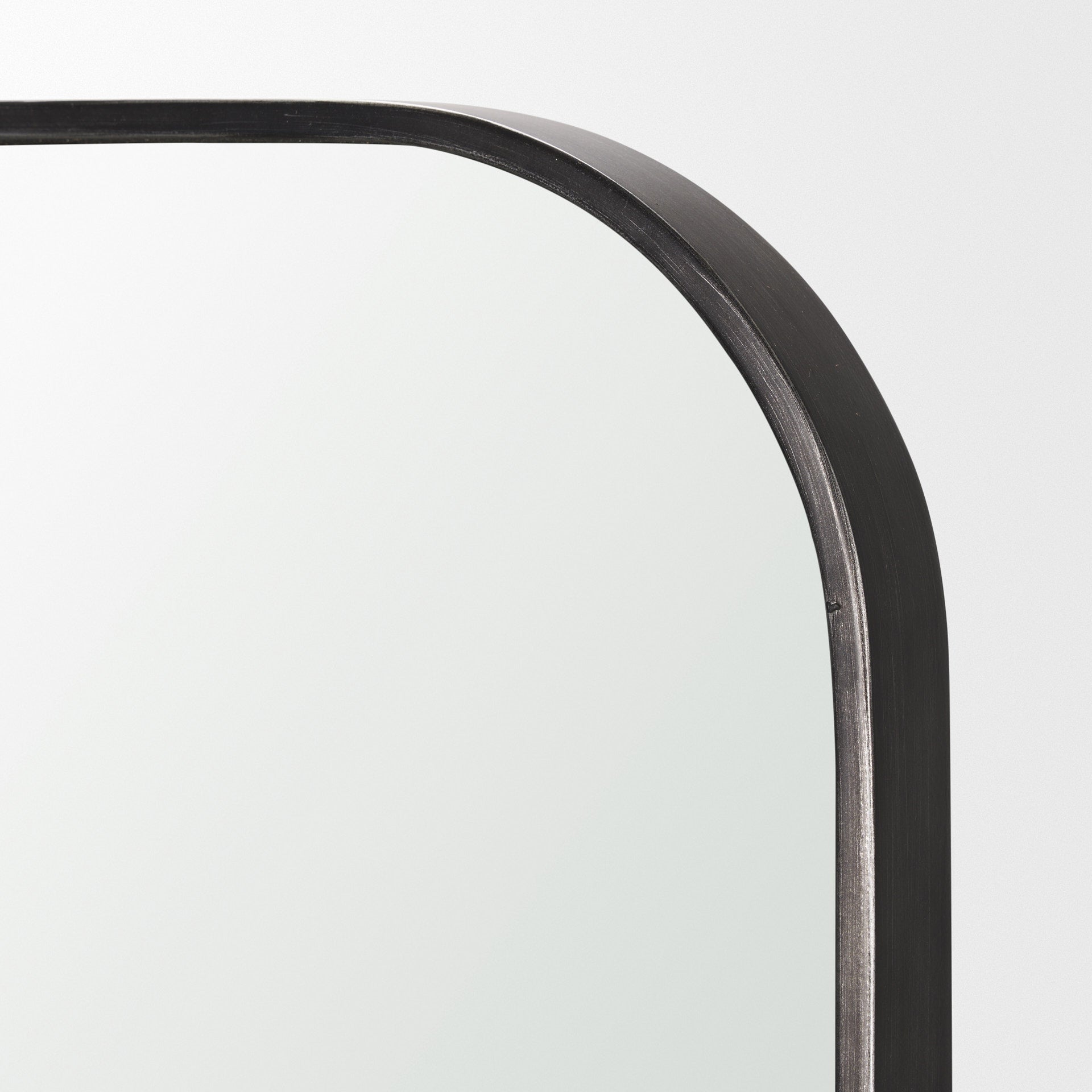 Timon Brushed Black Metal Frame Square Arched Mirror