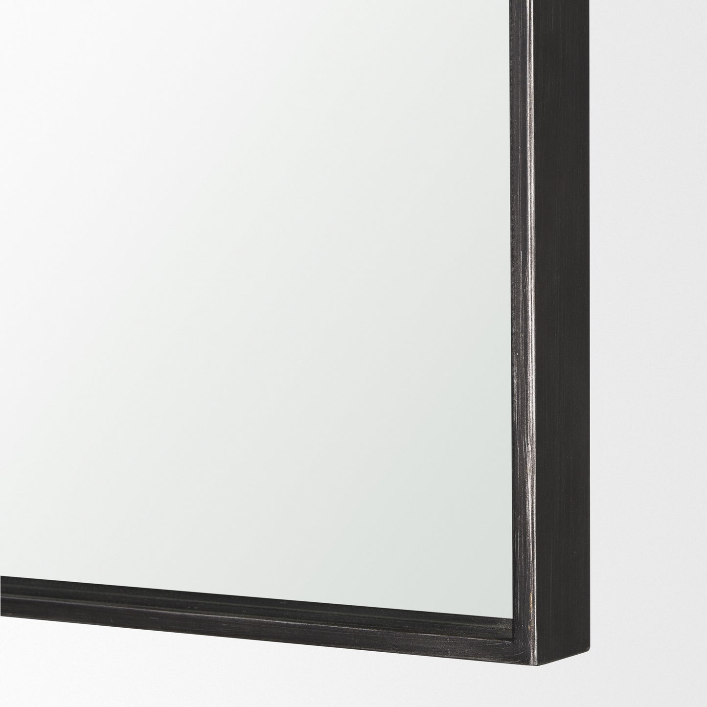 Timon Brushed Black Metal Frame Square Arched Mirror