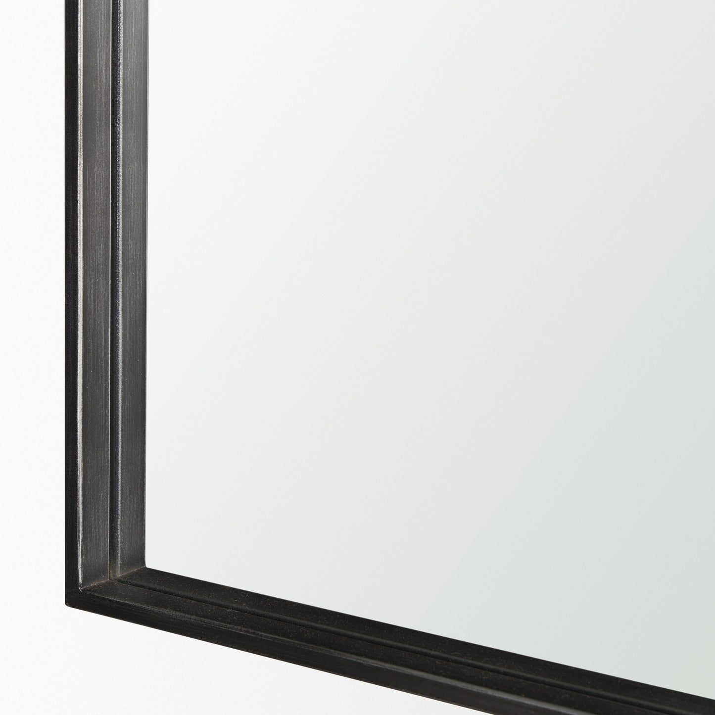 Timon Brushed Black Metal Frame Square Arched Mirror