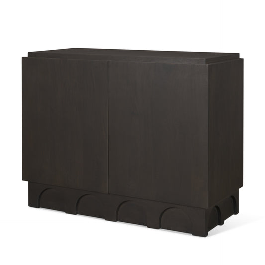 Wagner Dark Brown Wood w/ Arched Design Accent Cabinet