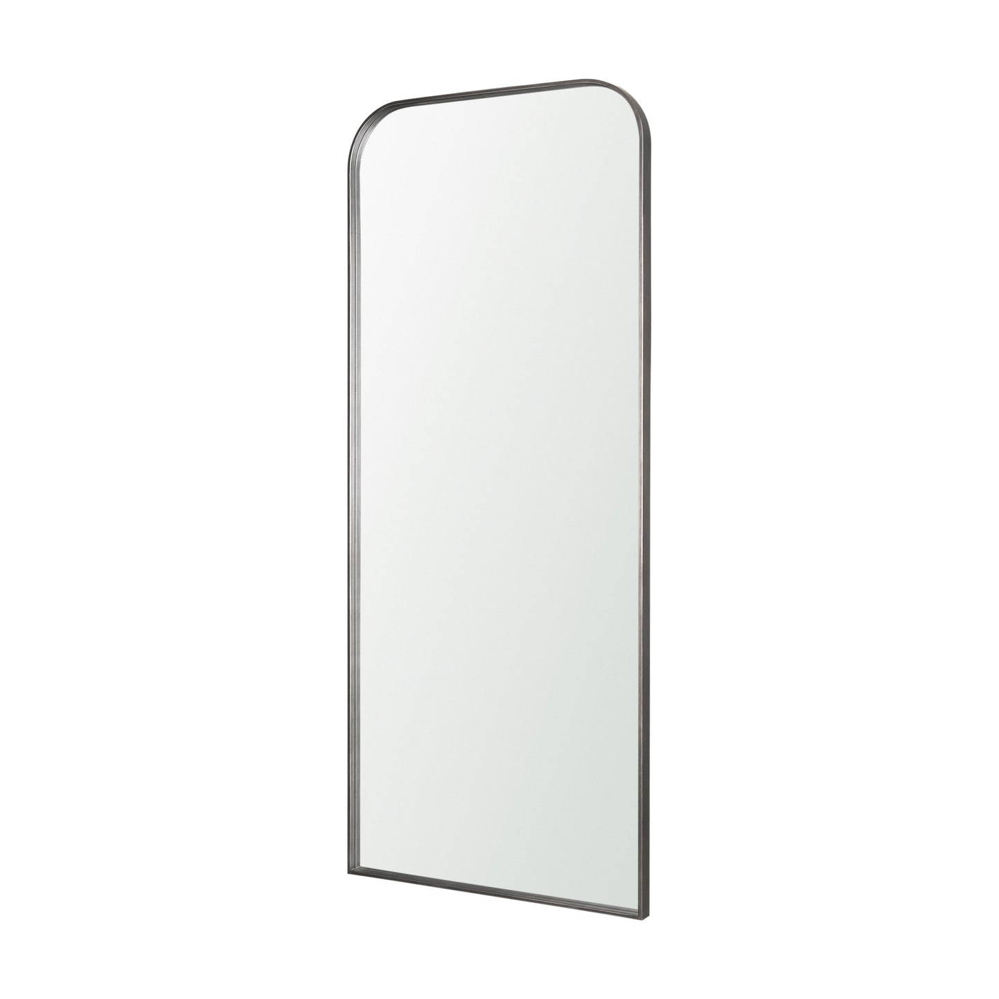 Tamira Tall Brushed Gunmetal Metal Arched Mirror