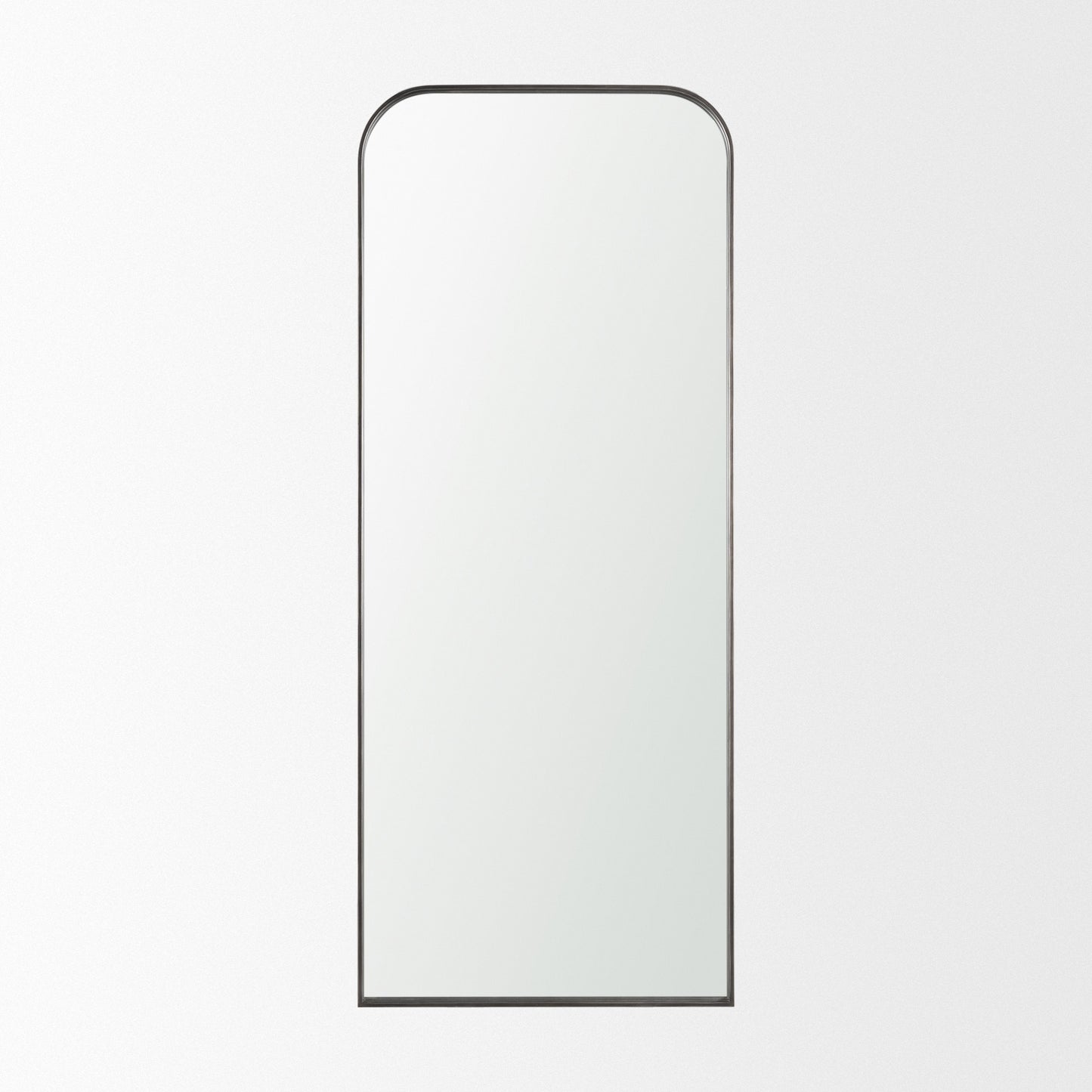 Tamira Tall Brushed Gunmetal Metal Arched Mirror