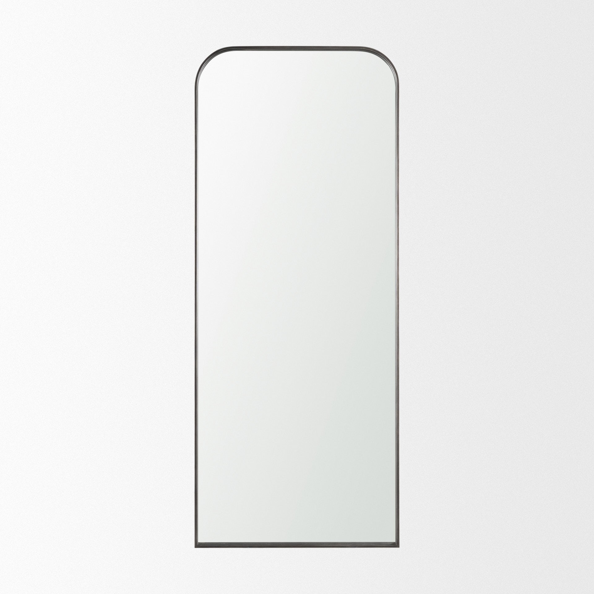 Tamira Tall Brushed Gunmetal Metal Arched Mirror
