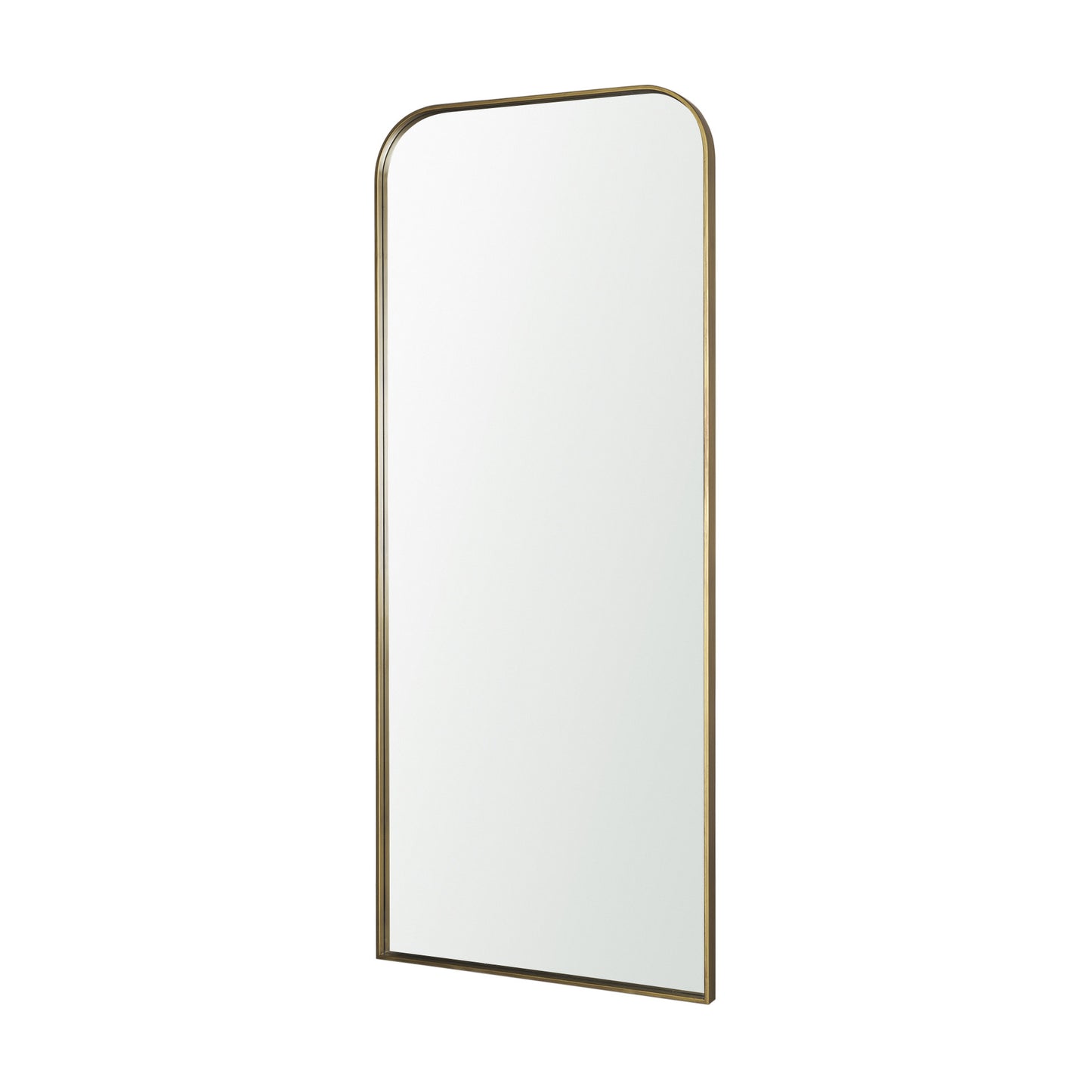Tamira 75.8" Tall Brushed Brass Metal Arched Mirror