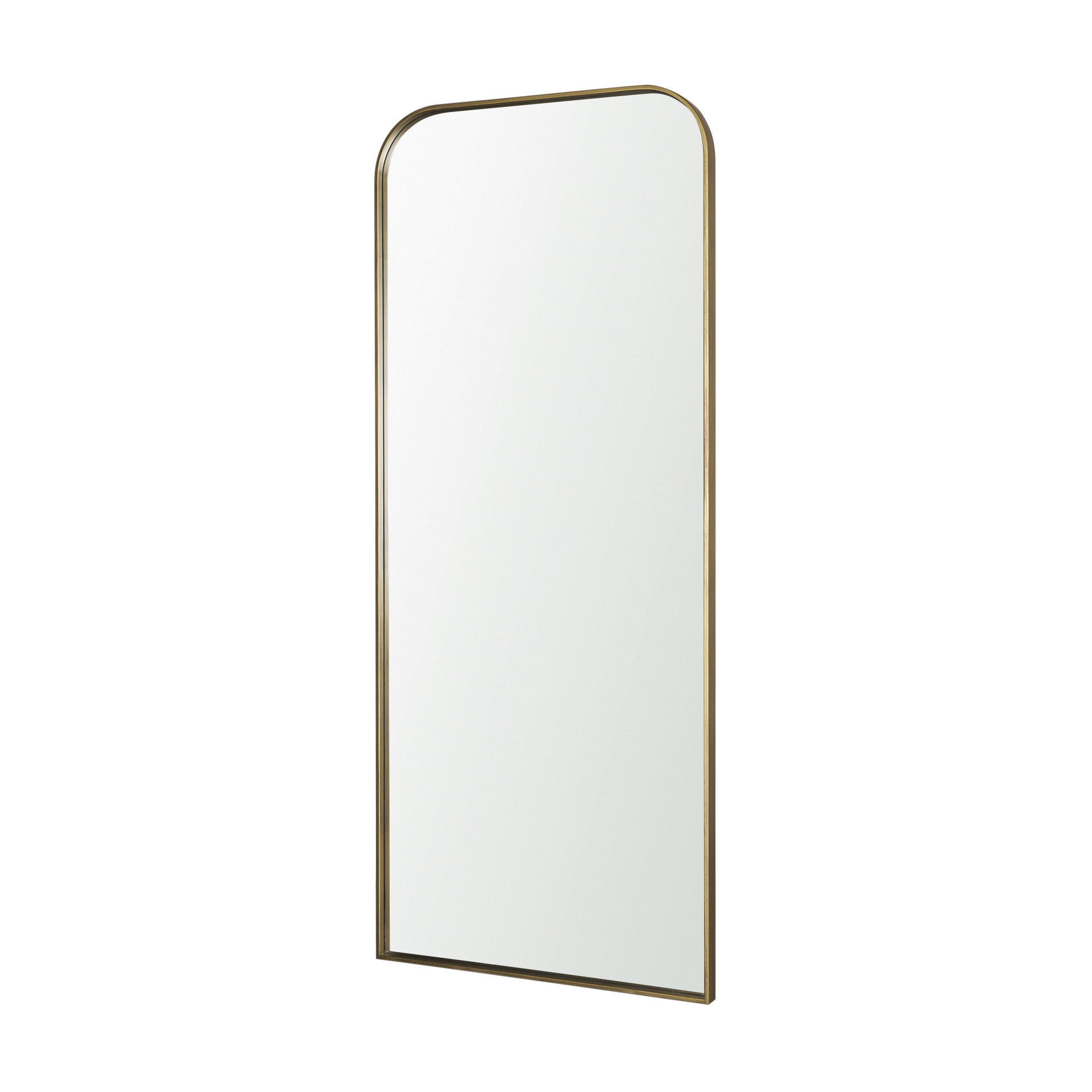 Tamira 75.8" Tall Brushed Brass Metal Arched Mirror