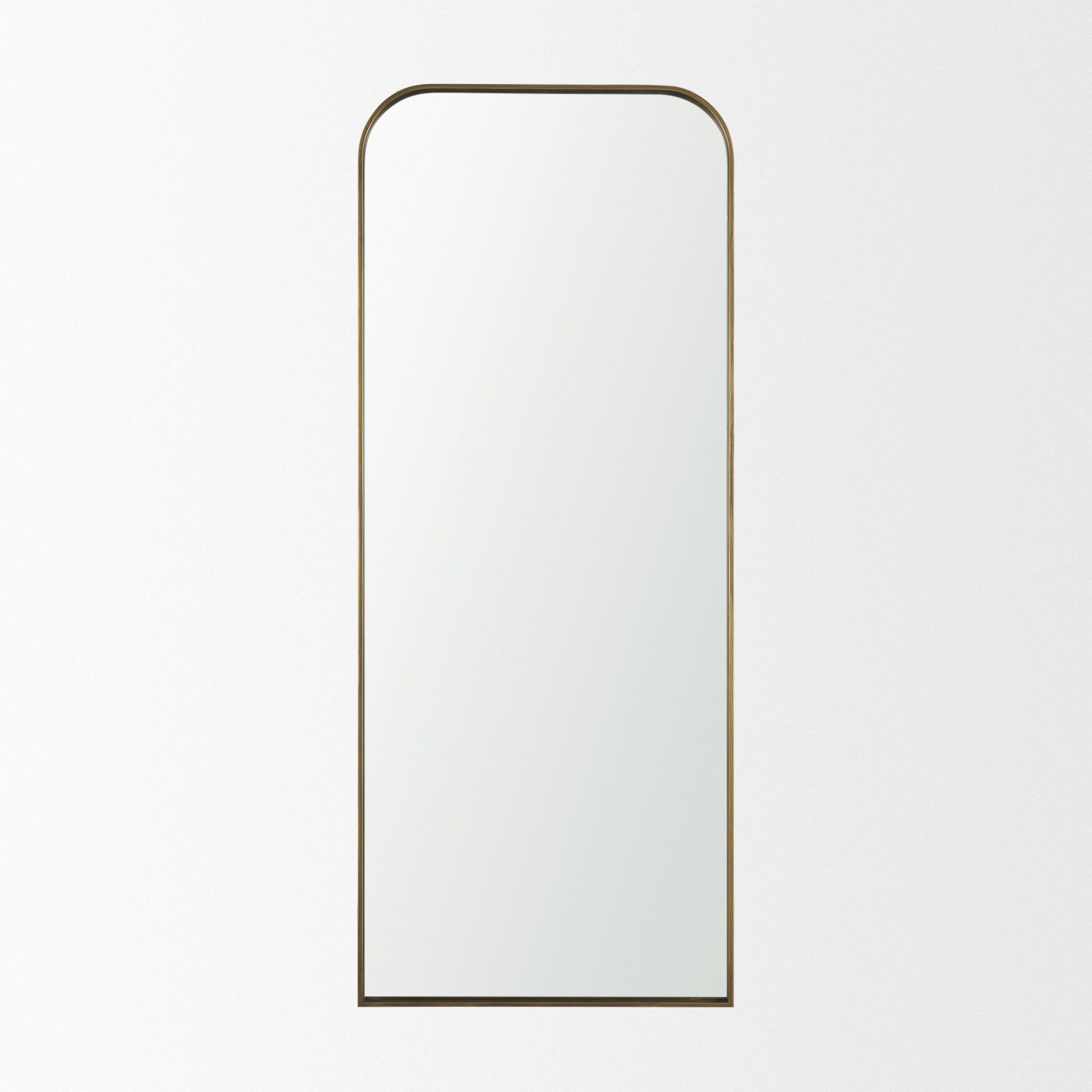 Tamira 75.8" Tall Brushed Brass Metal Arched Mirror
