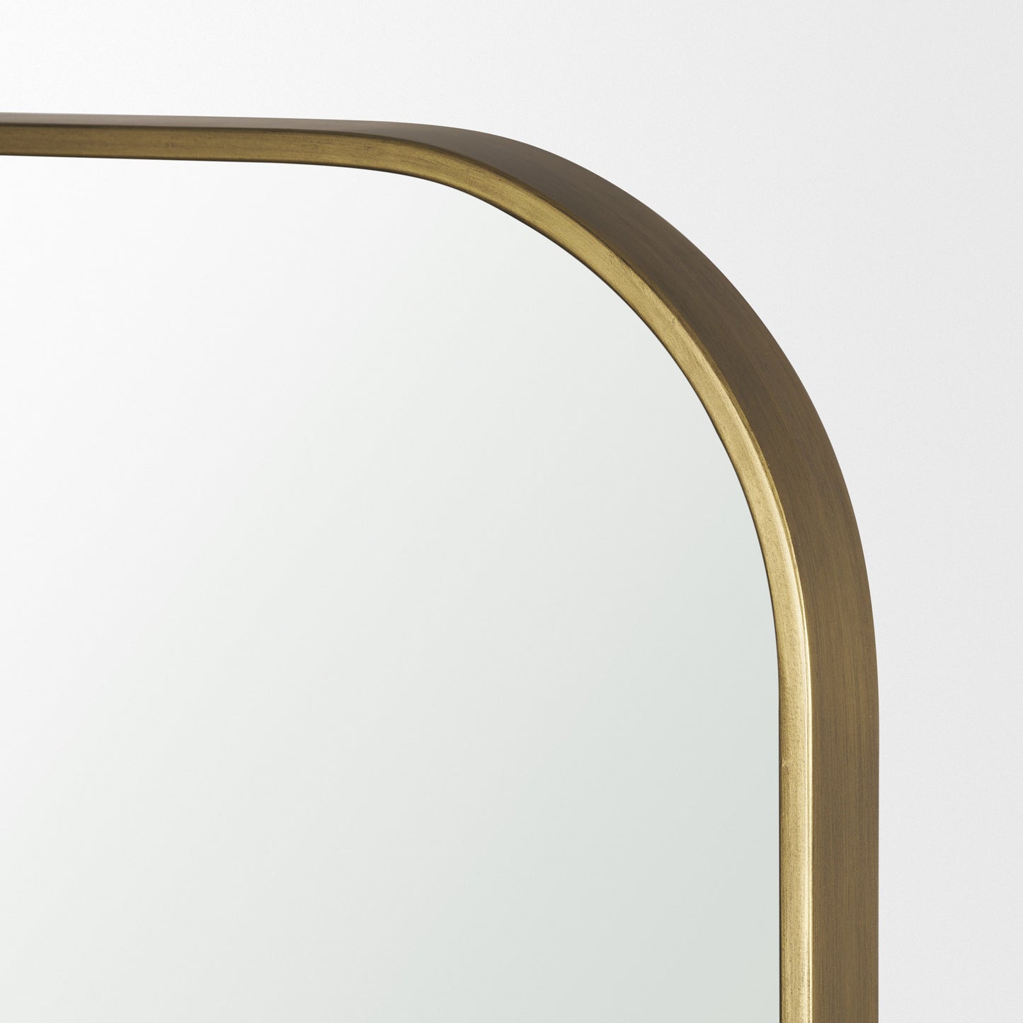 Tamira 75.8" Tall Brushed Brass Metal Arched Mirror