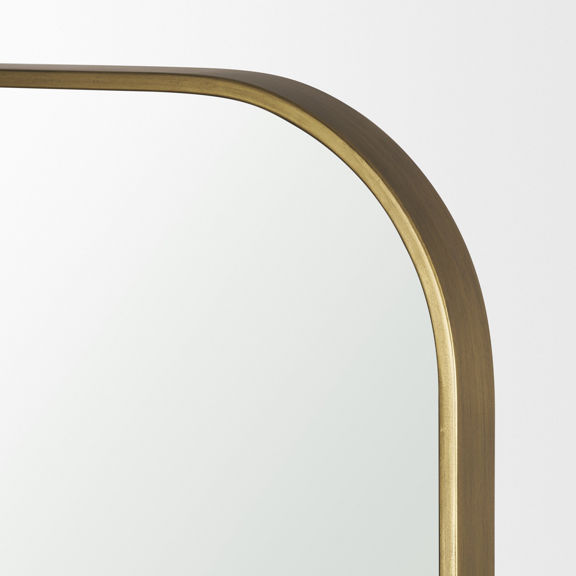 Tamira 75.8" Tall Brushed Brass Metal Arched Mirror