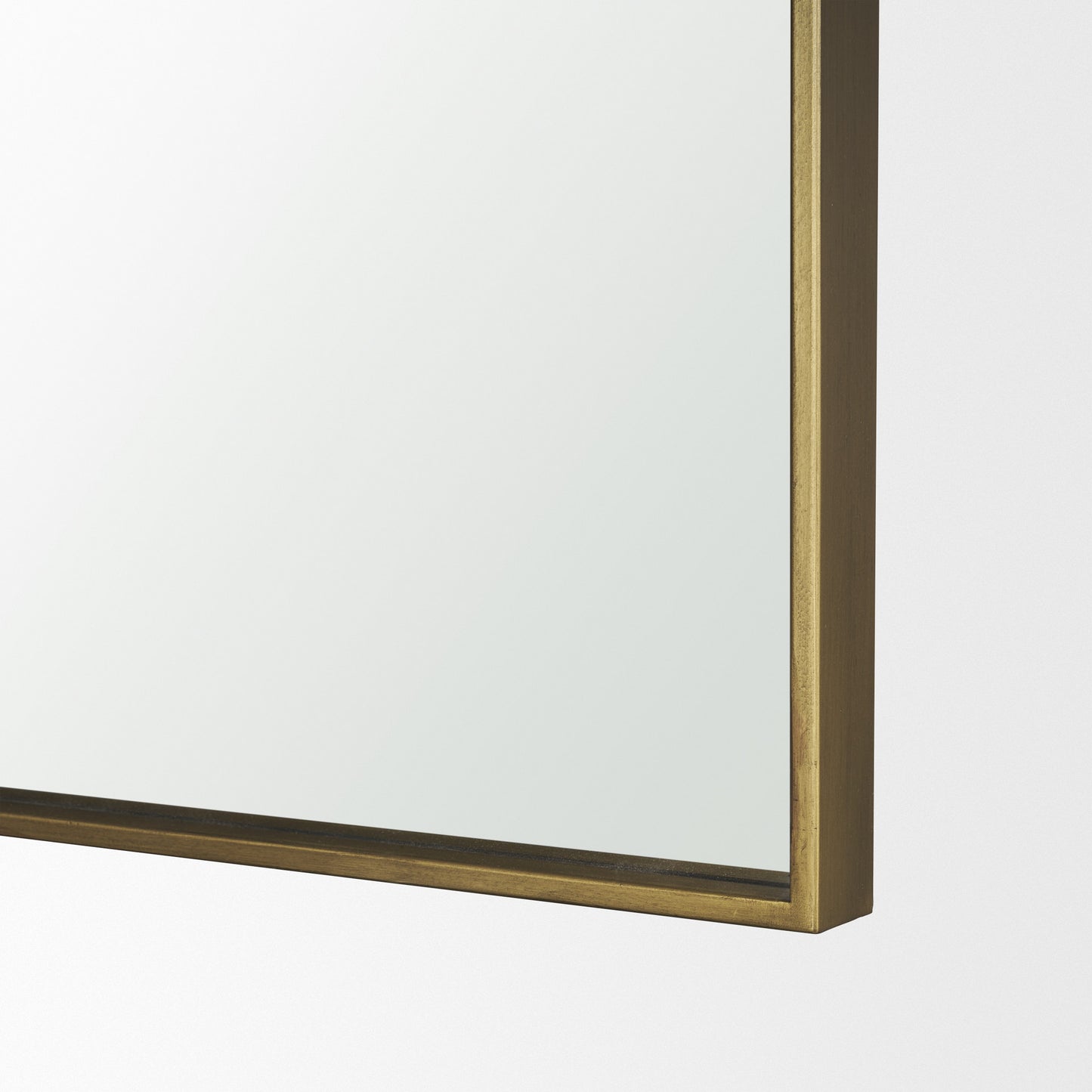 Tamira 75.8" Tall Brushed Brass Metal Arched Mirror