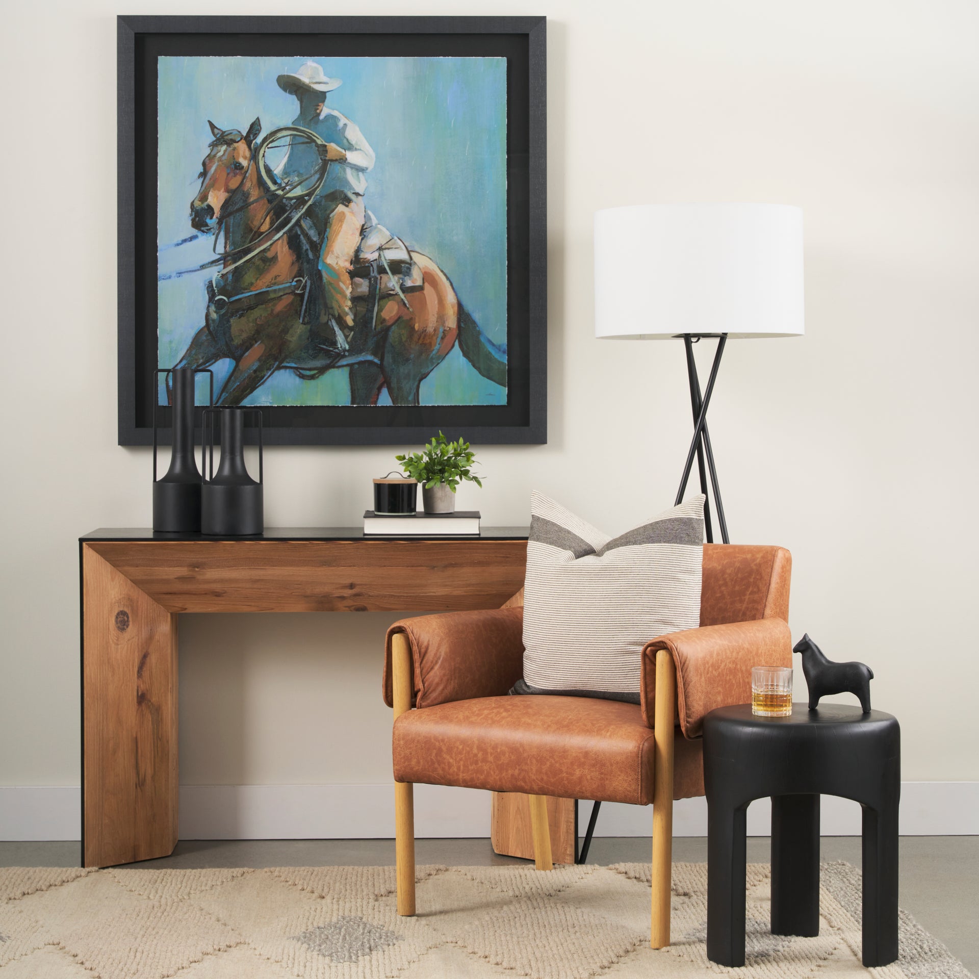 Riya Solid Black Wooden Stool