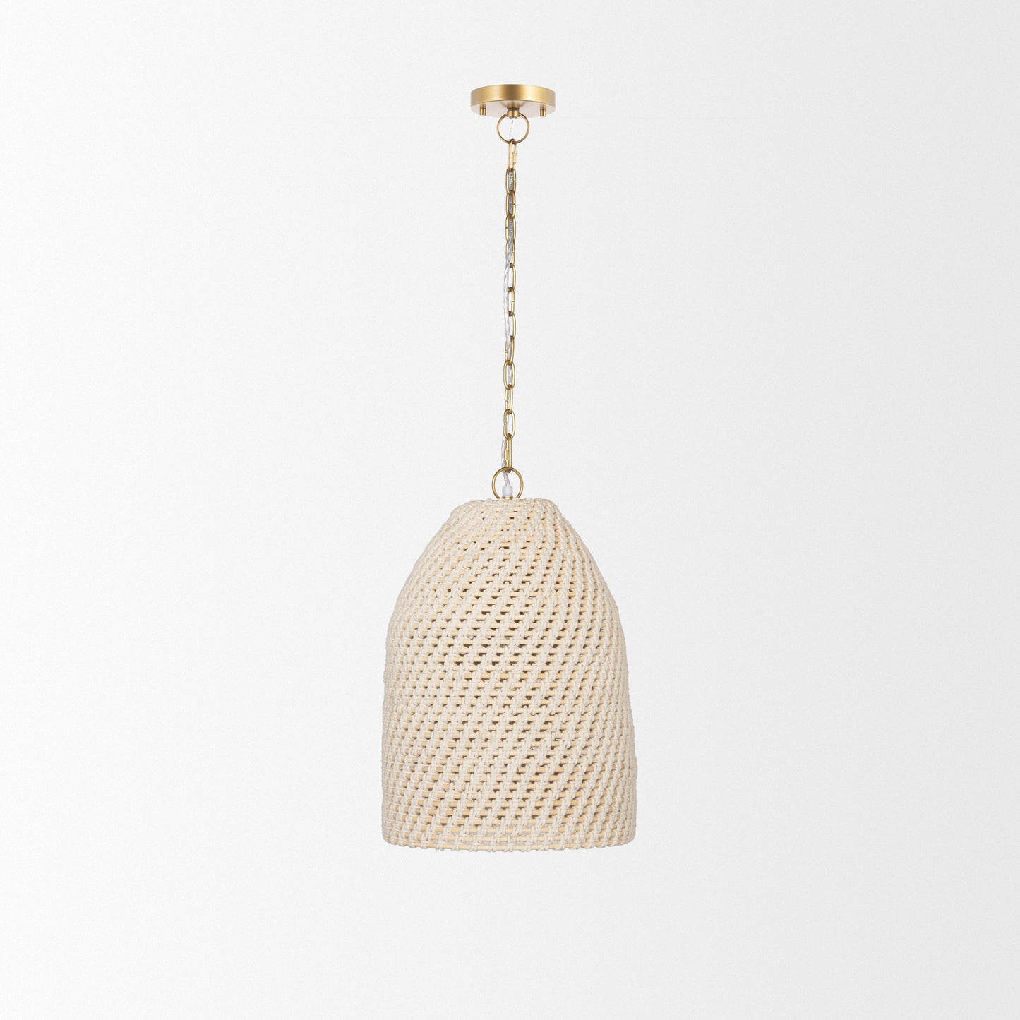 Tosha 1-Light Cotton Rope Bell Pendant