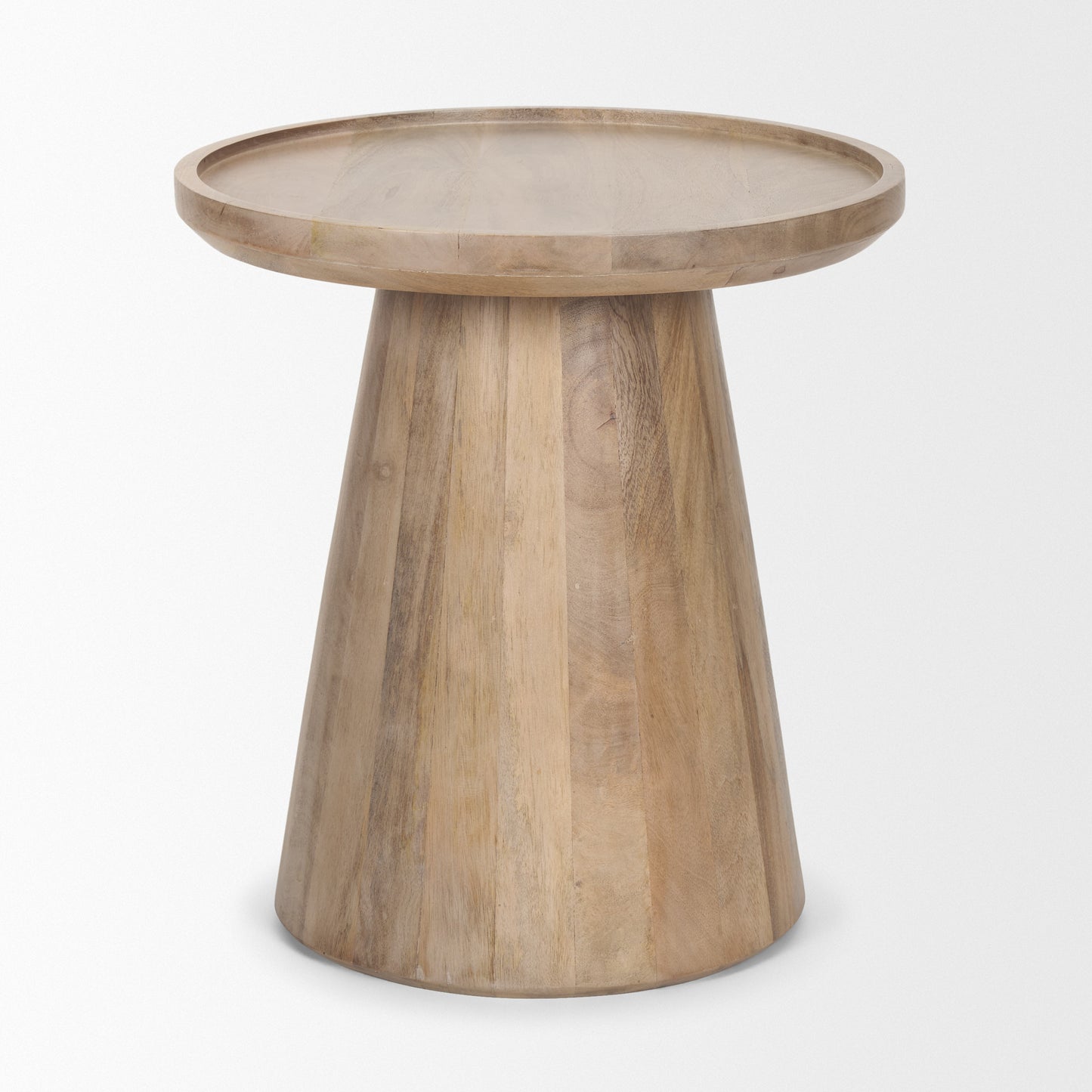 Takoda Light Brown Wood Tapered Drum Accent Table