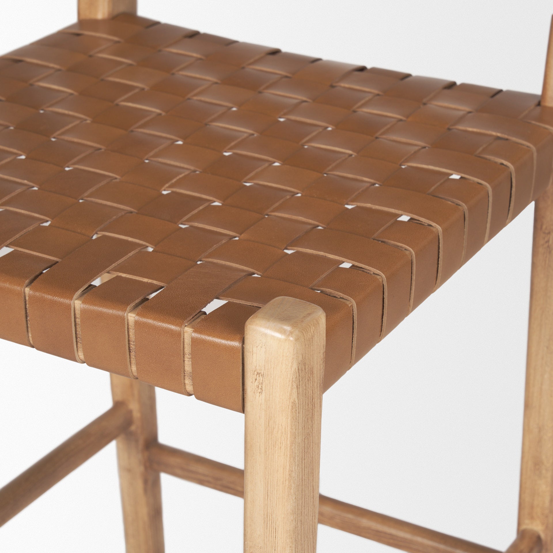 Shane Leather Seat Bar Counter Stool Brown Leather | Brown Wood - bar-stools