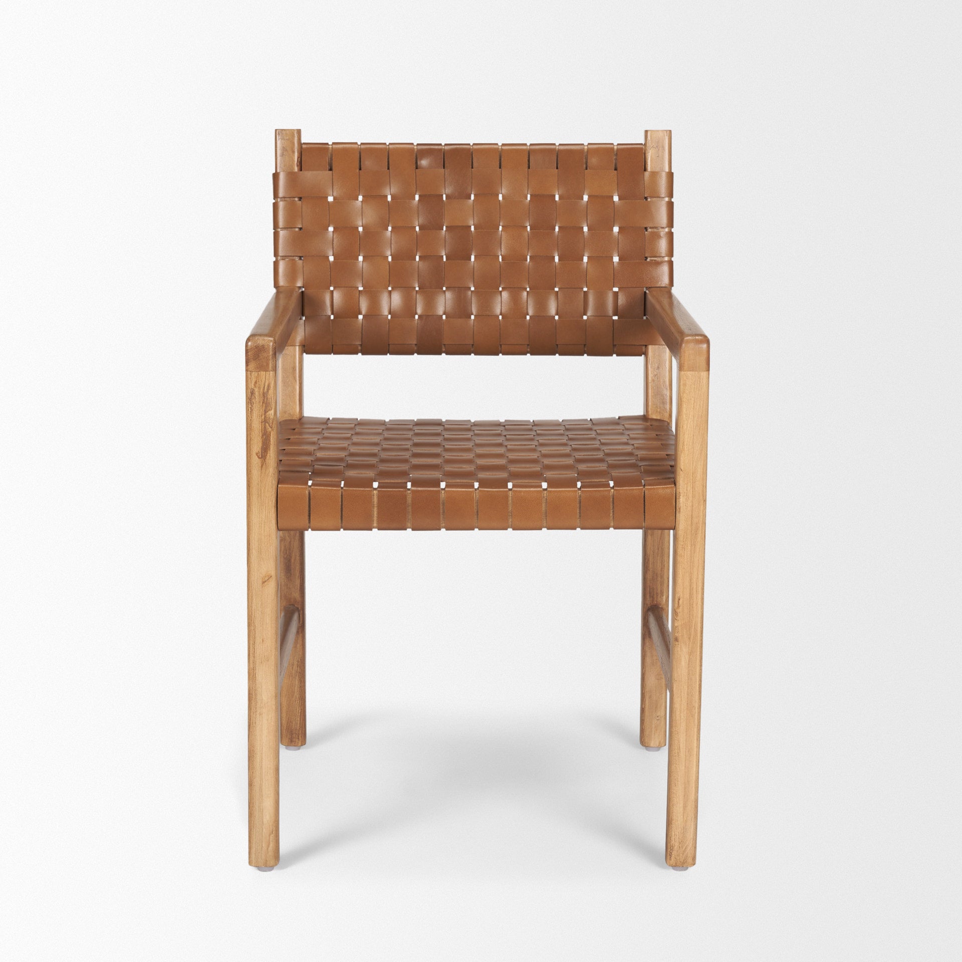 Shane Dining Chair Brown Leather | Brown Wood - dining-chairs