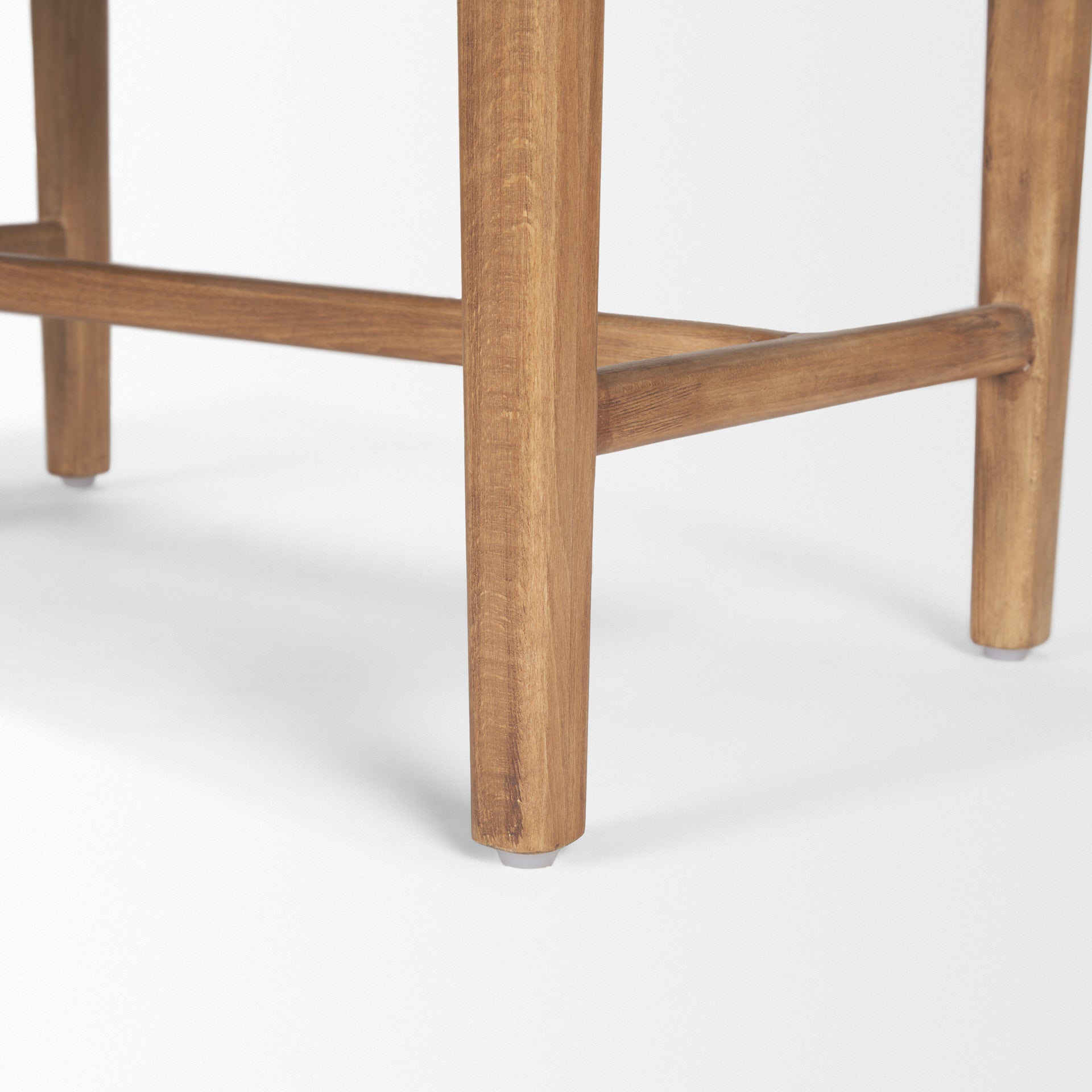 Shane Brown Wood w/ Woven Brown Leather Bench