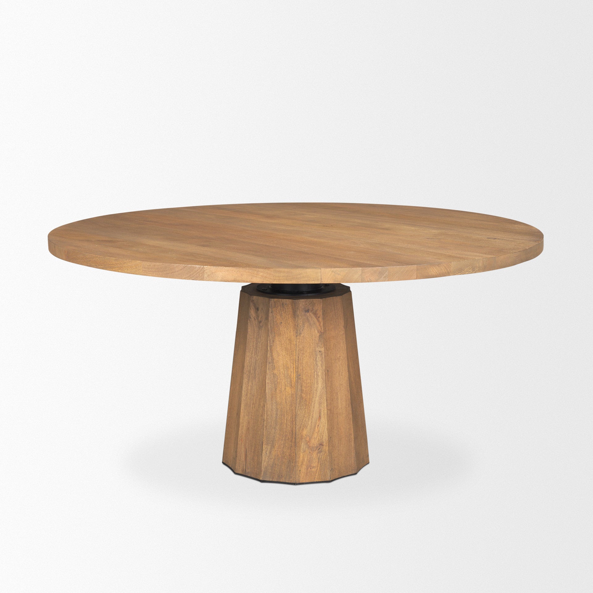 Swanson Round Dining Table Light Brown Wood - dining-table