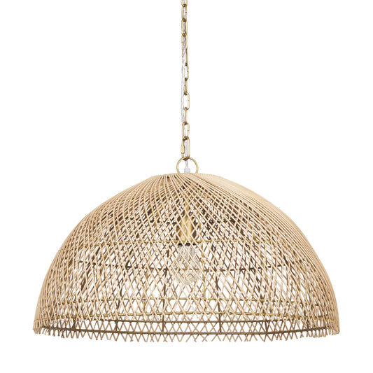 Thad Pendant Rattan Shade | Gold Metal