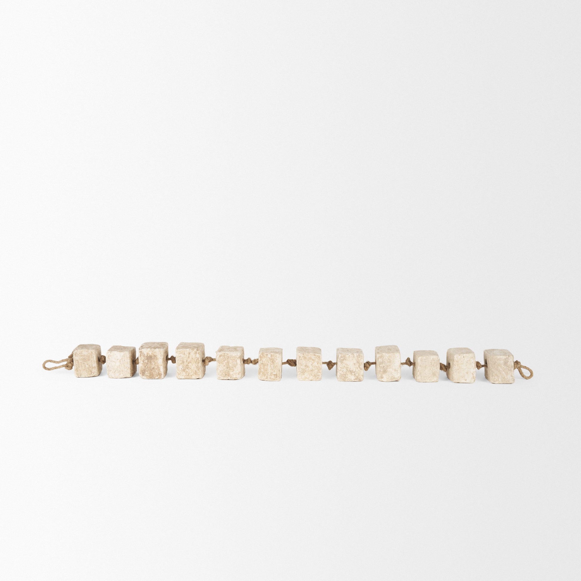 Mala Beige Paper Mache Cube Garland