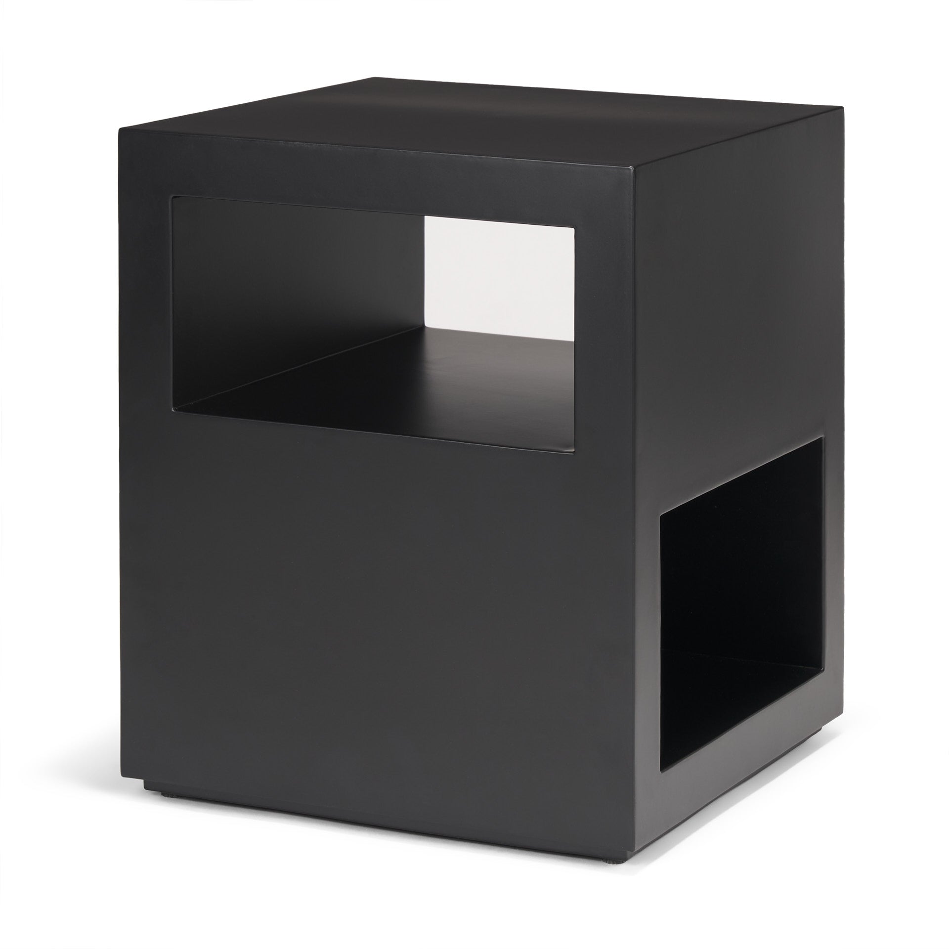 Vondra Matte Black Metal w/ Open Shelves Side table