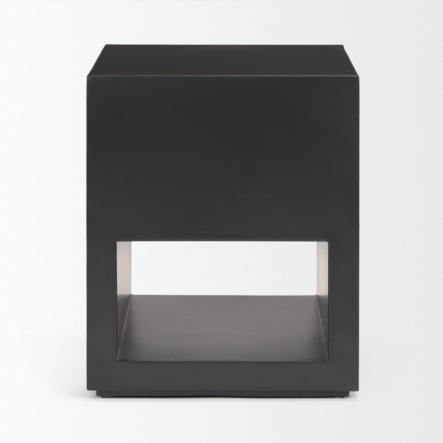 Vondra Matte Black Metal w/ Open Shelves Side table