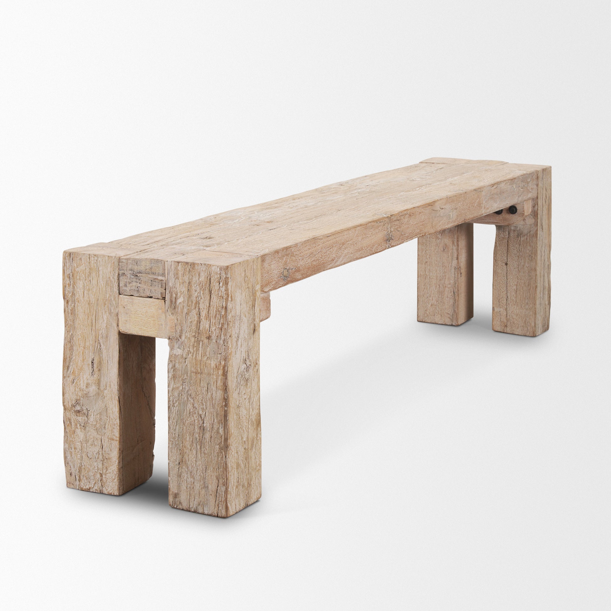 McArthur Whitewash Reclaimed Wood Bench