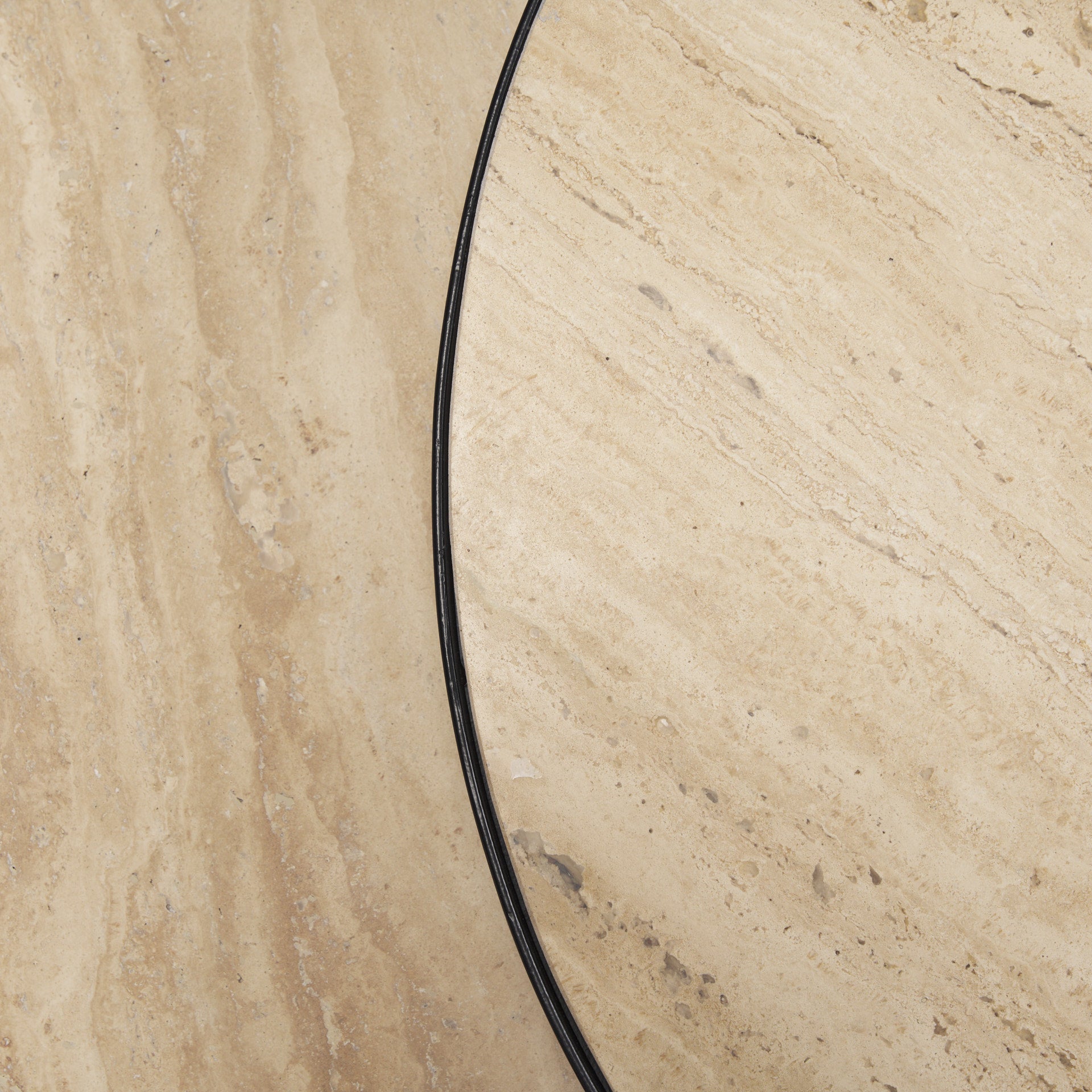 Wade Travertine Marble w/ Matte Black Metal Coffee Tables