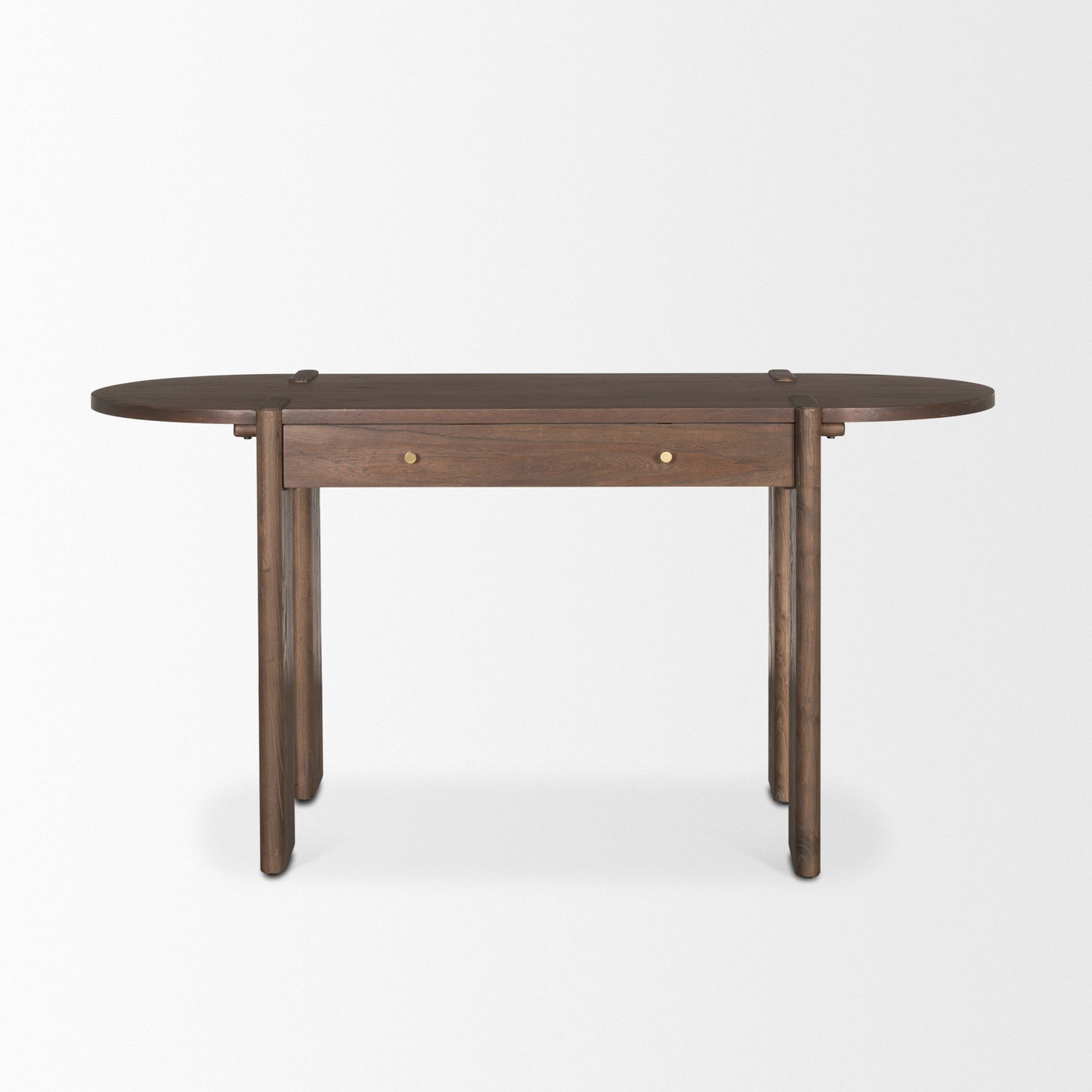 Sohan Dark Brown Elm Wood Oblong Desk