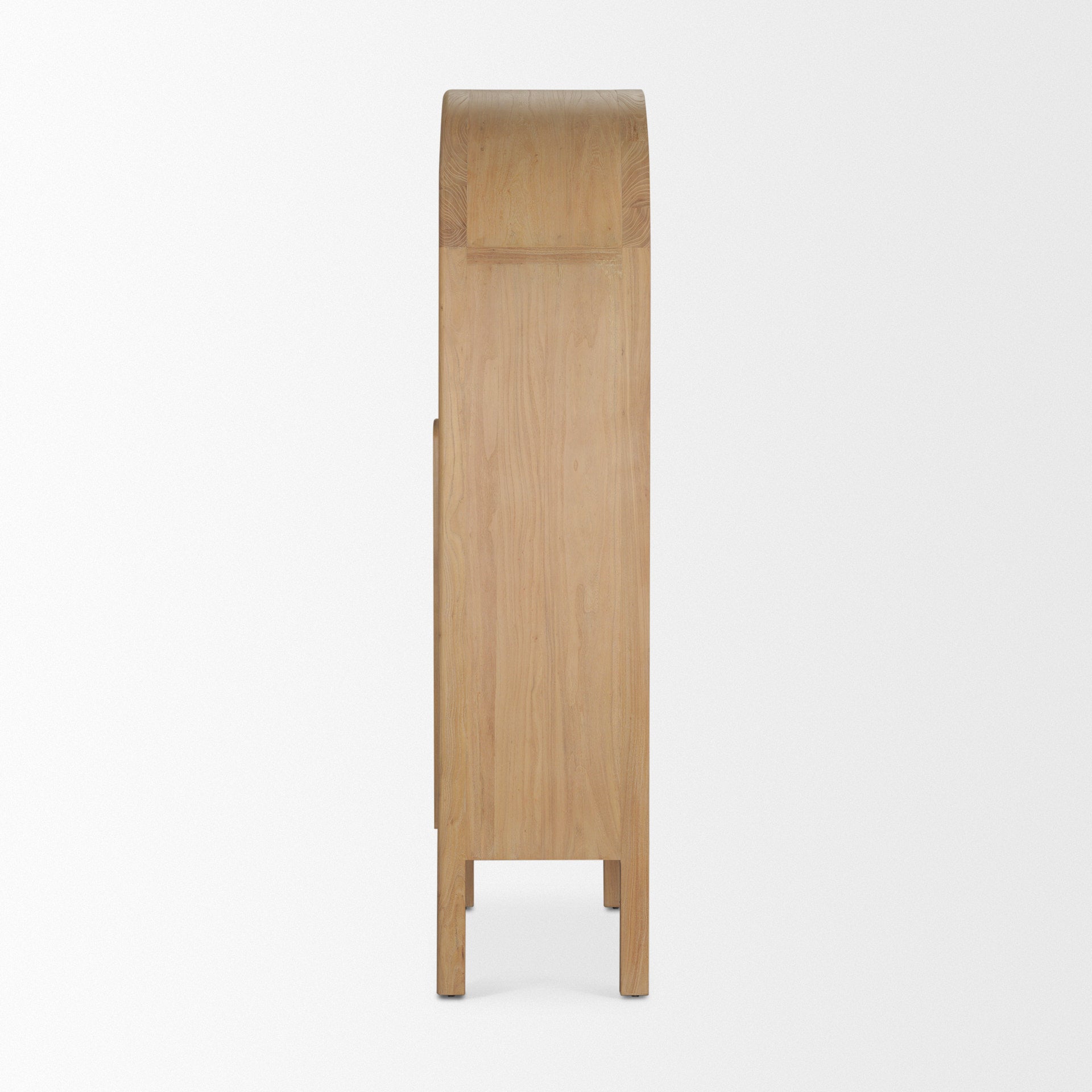 Callum Curio Cabinet Light Brown Wood | Clear Glass - cabinets