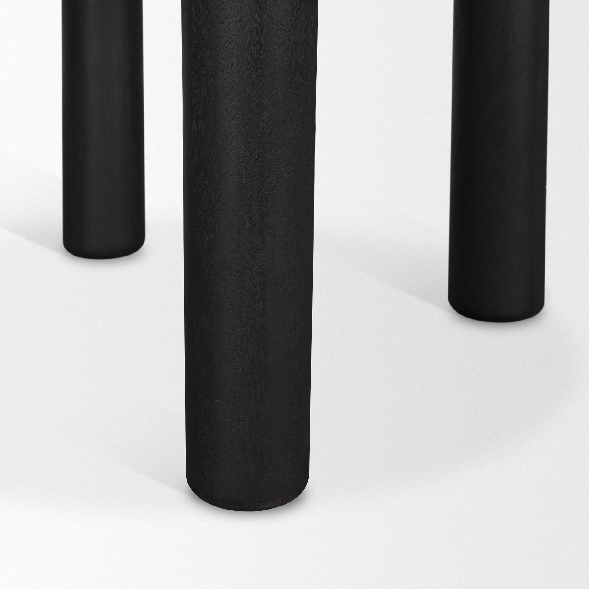 Soma Textured Black Mango Wood Round Dining Table