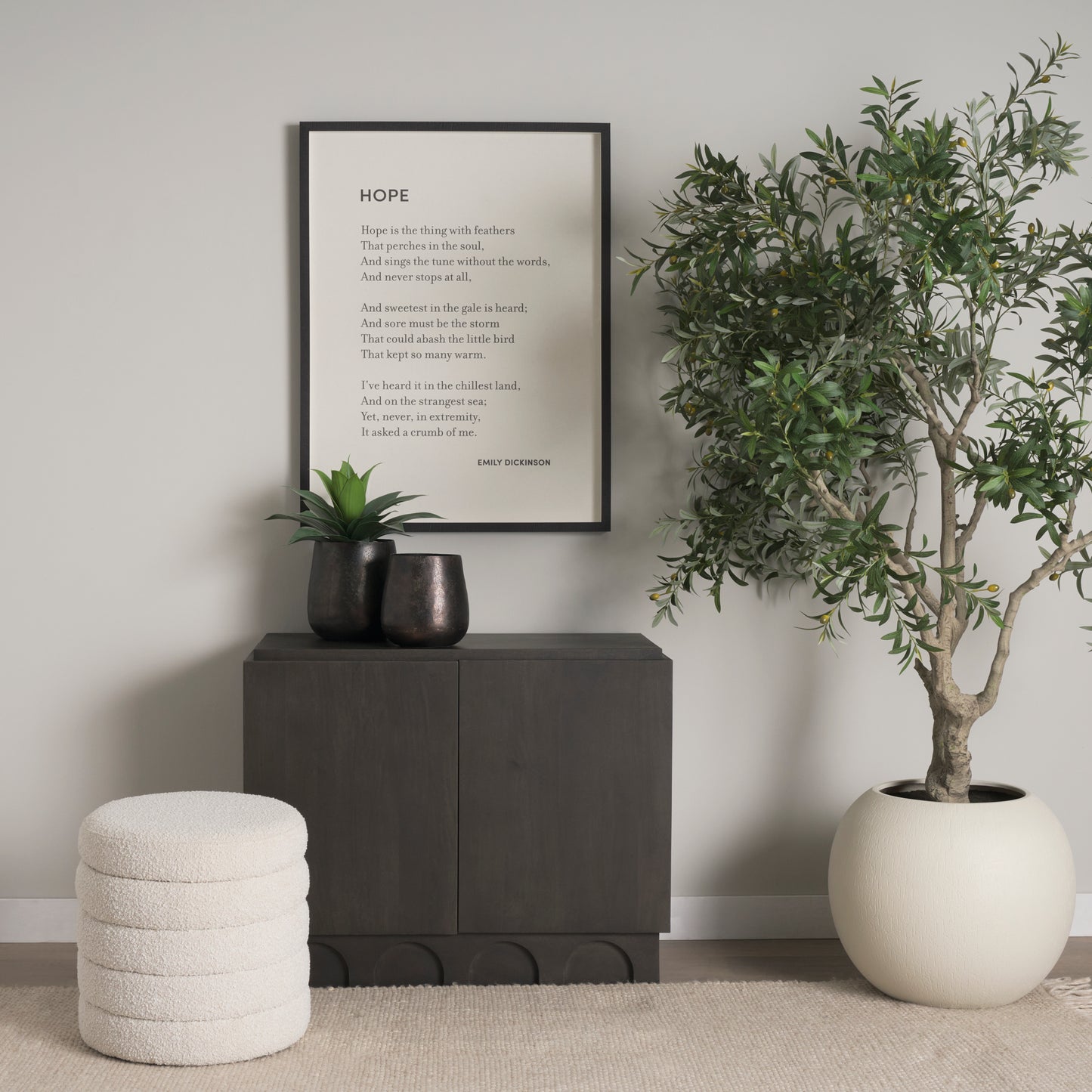 Wagner Dark Brown Wood w/ Arched Design Accent Cabinet