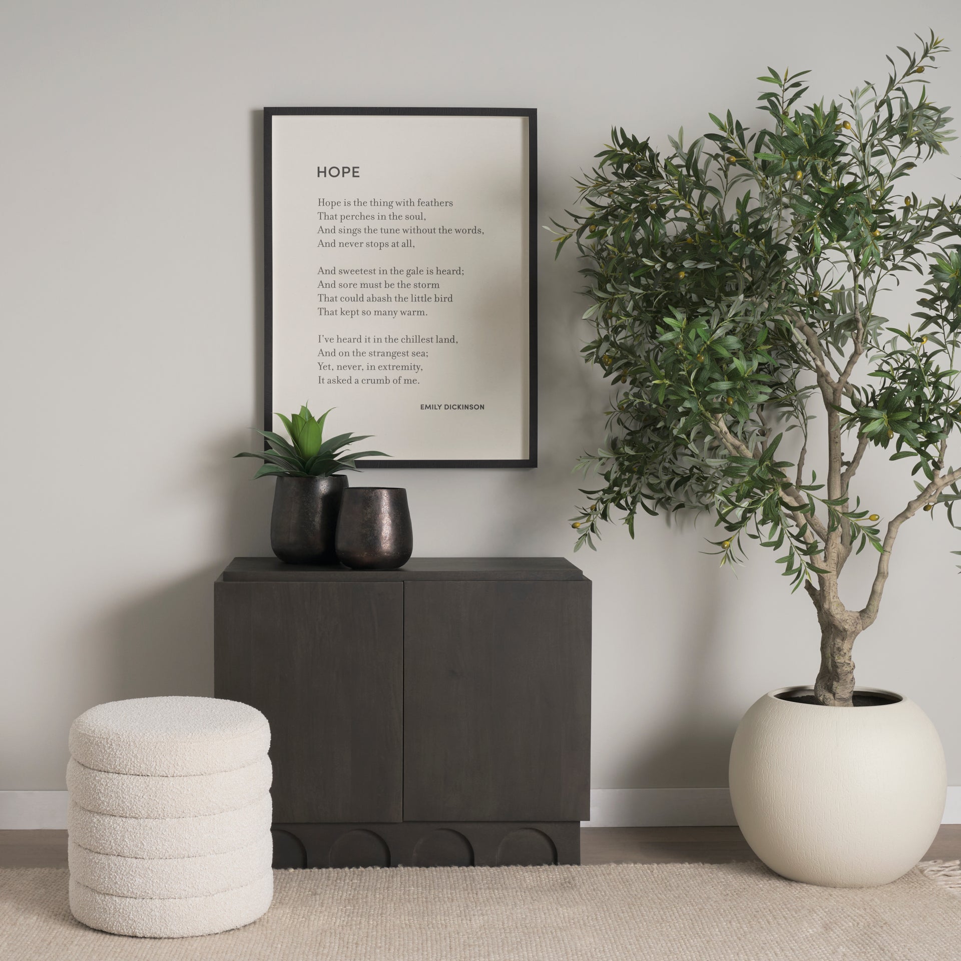 Wagner Dark Brown Wood w/ Arched Design Accent Cabinet