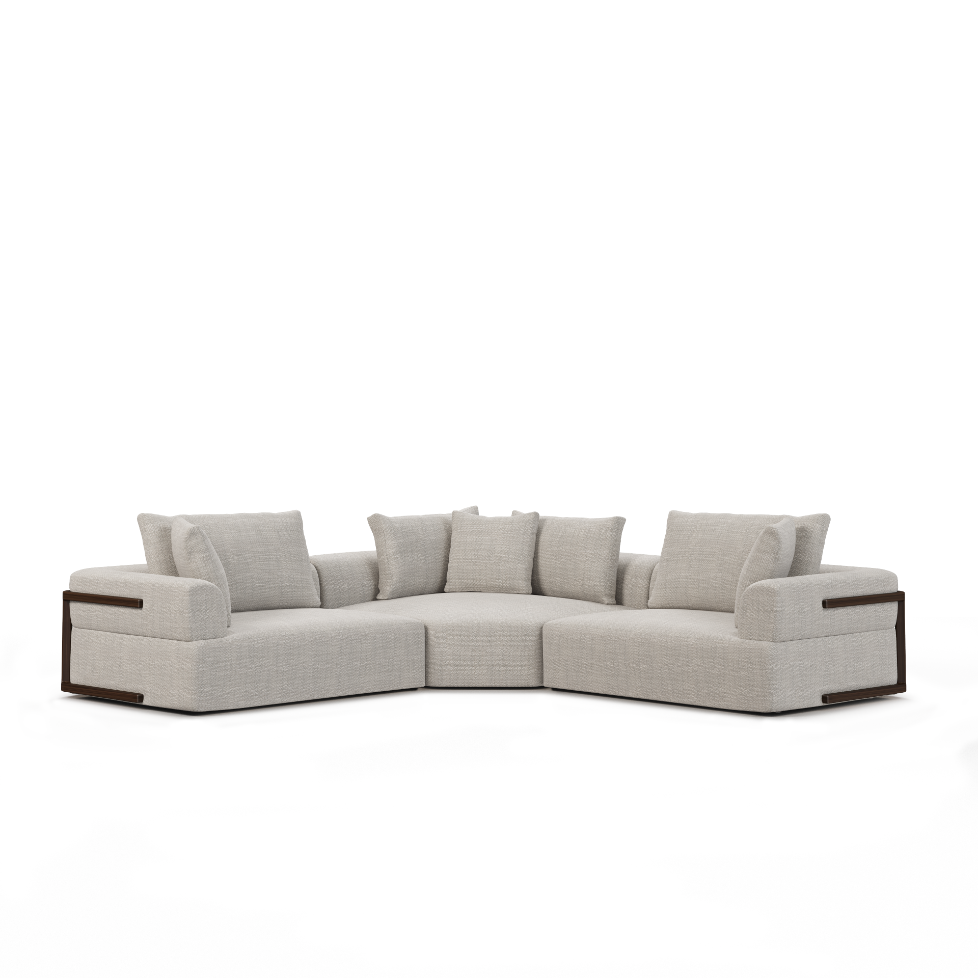 Warner Gray 3 Piece Sofa Set w/Corner Piece