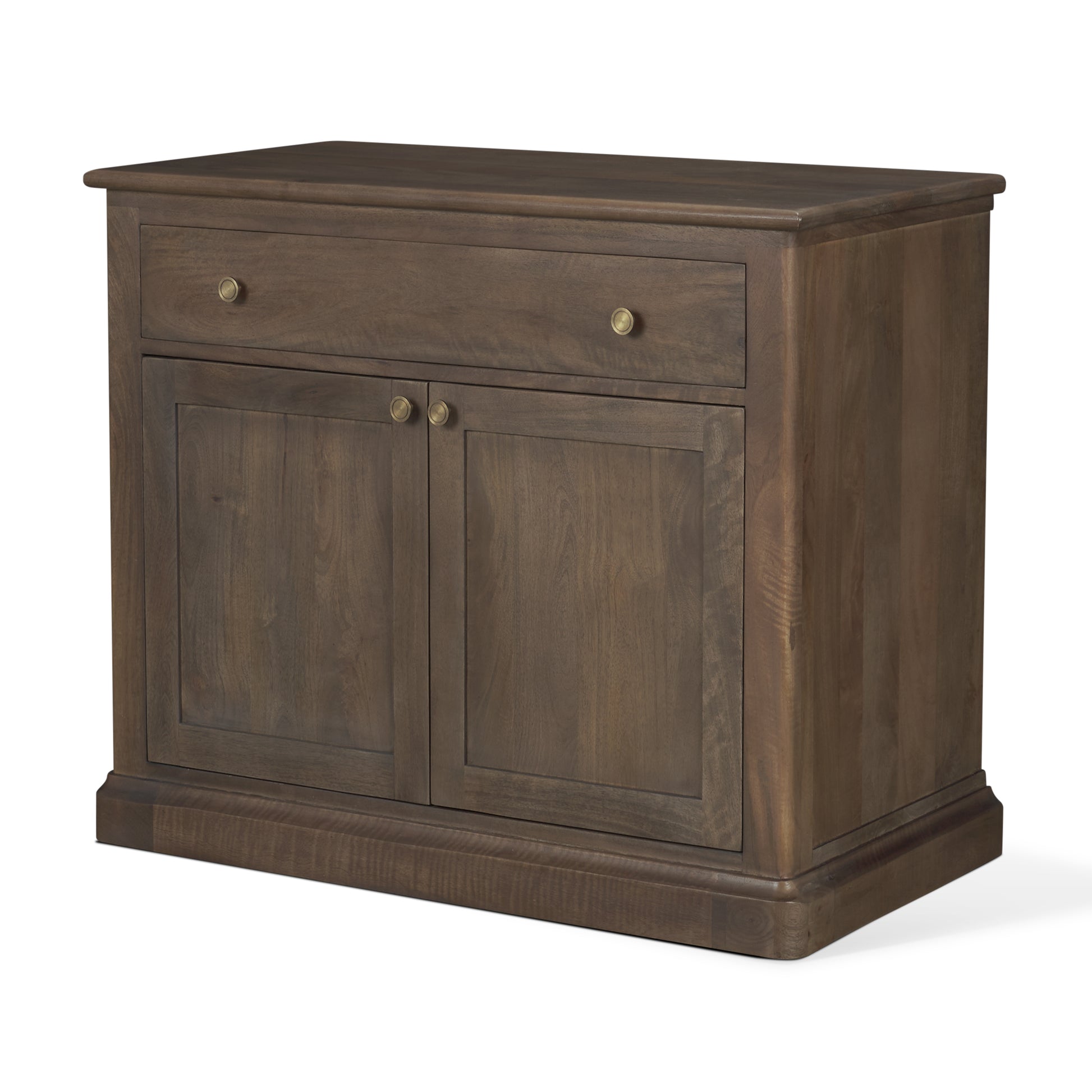 Baron Dark Brown Solid Wood w/ Antique Knobs 2-Door Accent Cabinet