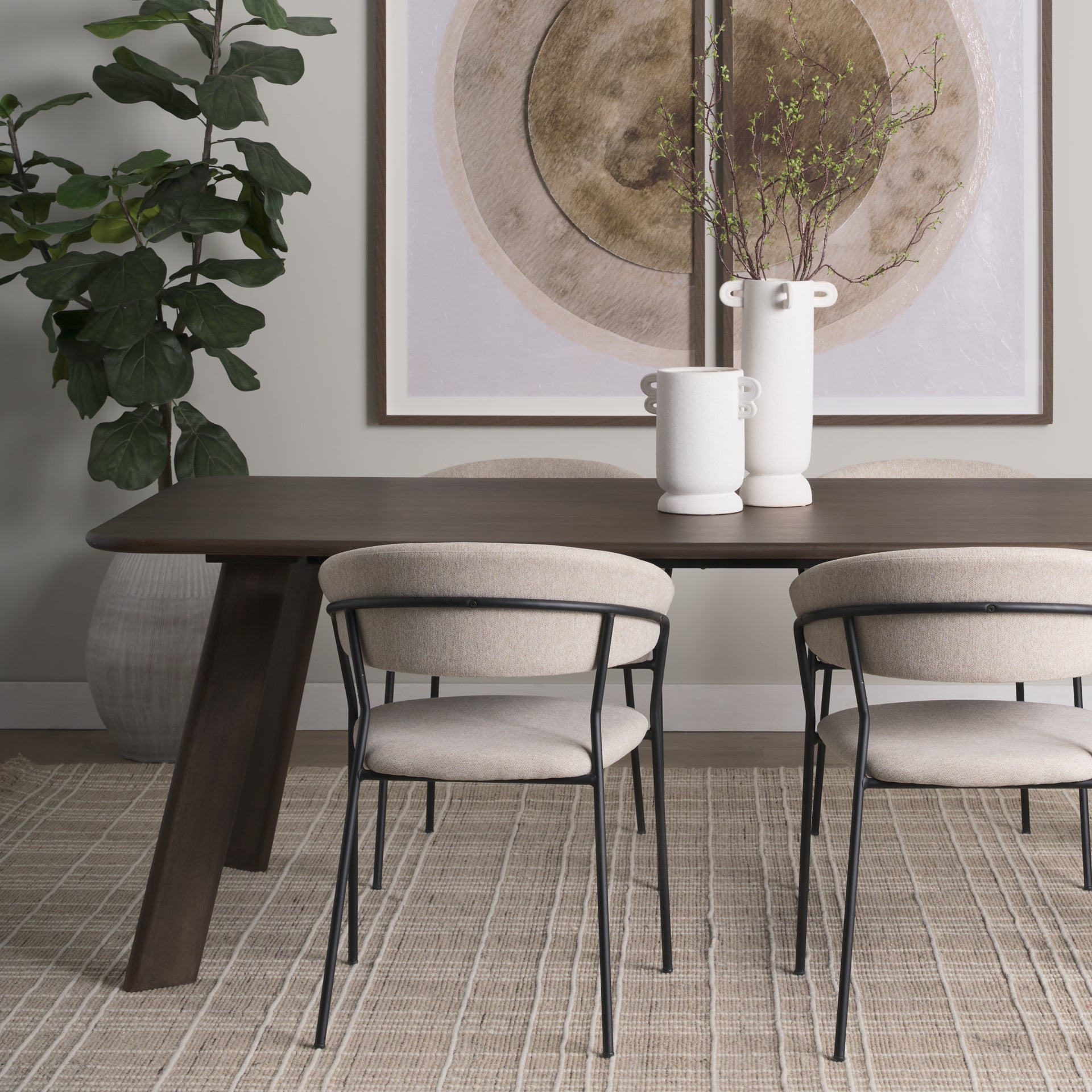 Welborn 84" Dark Brown Wood Rectangular Dining Table